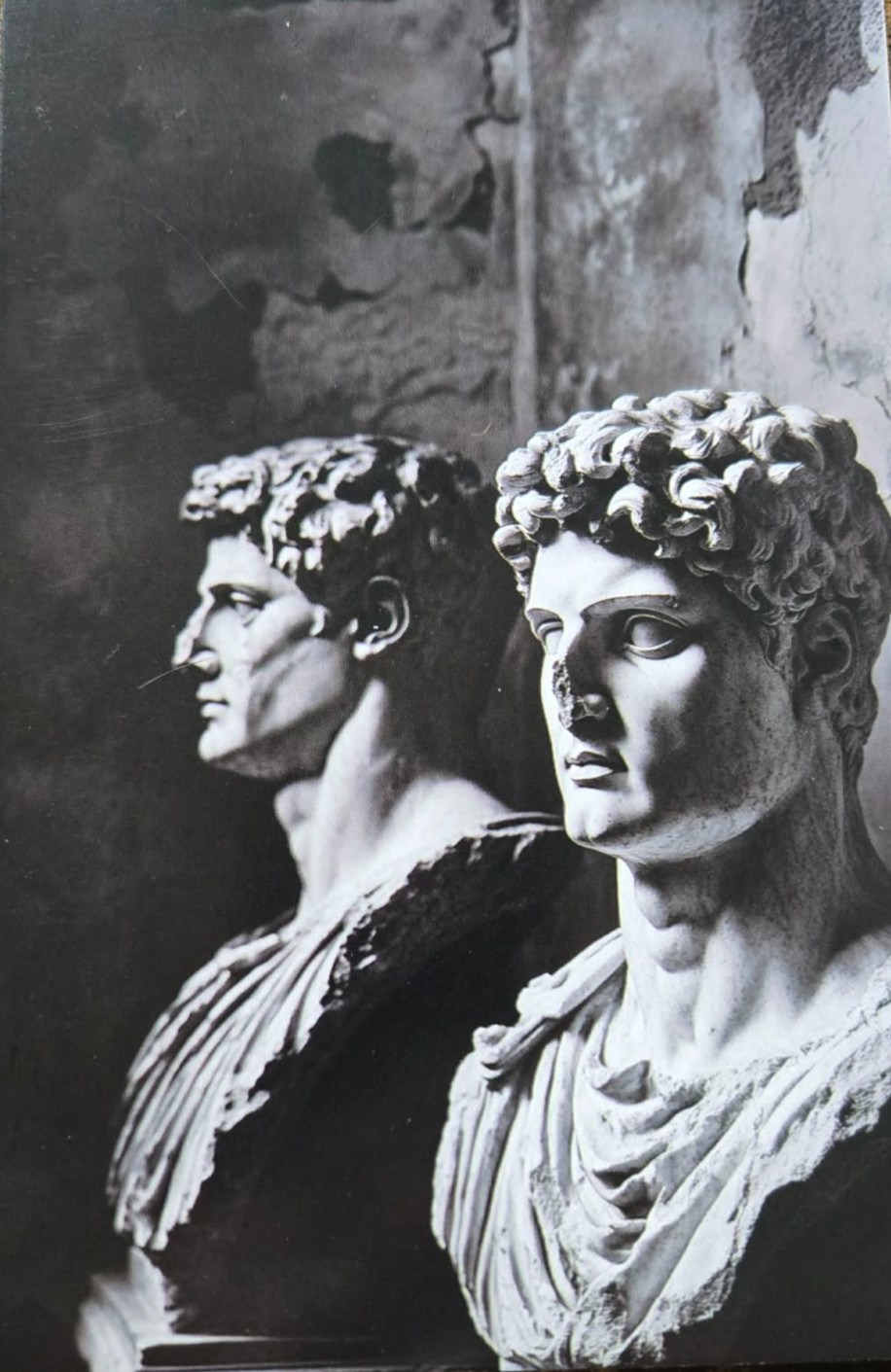 Photochrome Postcard Roman Busts Sculpture 5.5x4 Inch Vintage