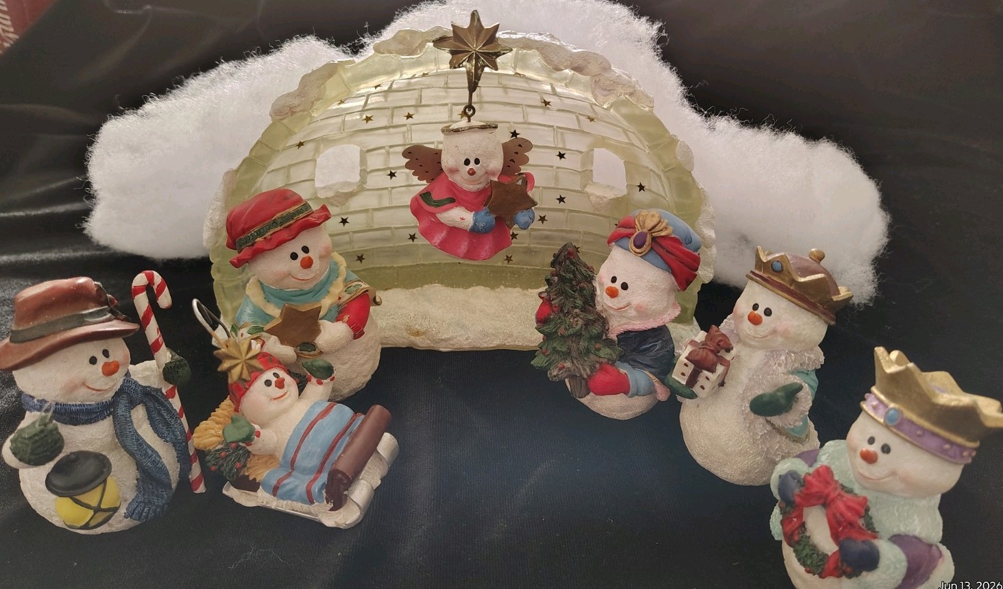 Vintage Eight-Piece Snowman Nativity Scene With Igloo. Nativity Collection Set. Vintage Eight-Piece Snowman Nativity Scene With Igloo. Nativity Collection Set.
