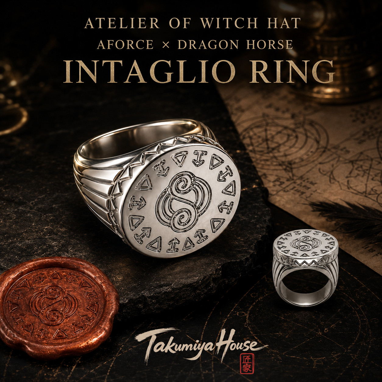 AFORCE x DRAGON HORSE ~ Witch Hat Atelier Intaglio Ring - PRESALE