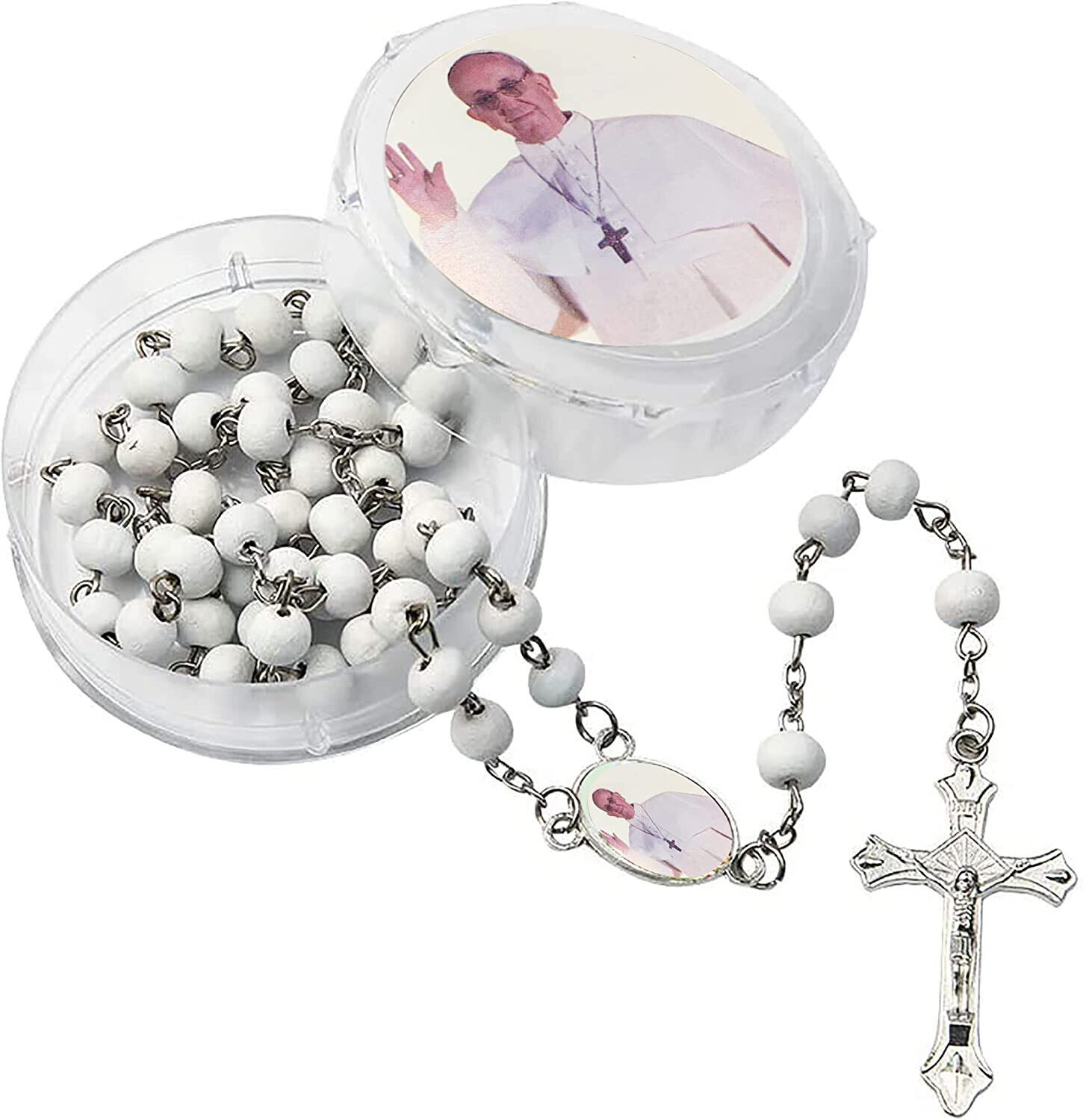 BLESSED ROSARY VATICAN PAPA FRANCESCO ROSE SCENTED WOOD, CHRISTIAN, CATHOLIC