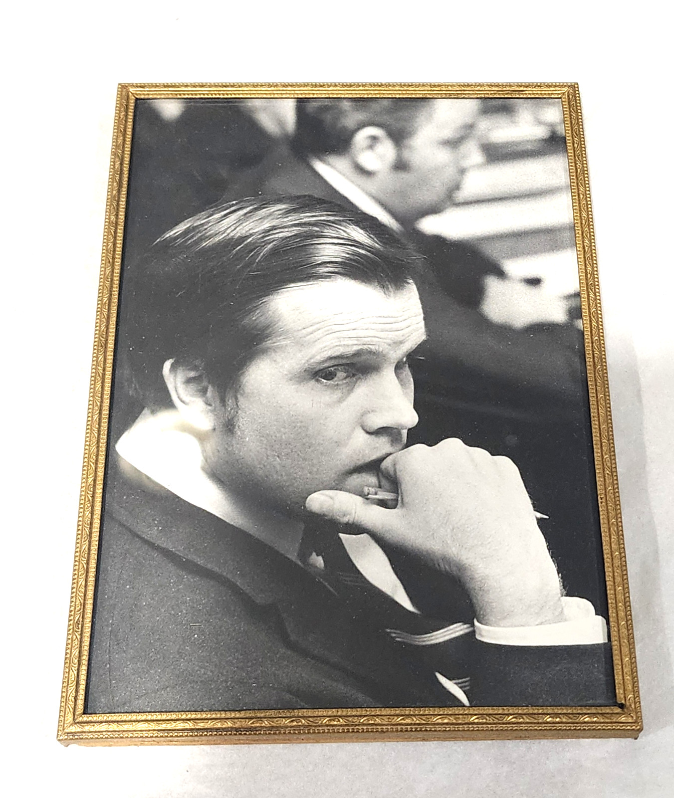 Vtg Ted Kennedy Black White Portrait Photo 5x7 Gold Frame Stohlman Fox Cities