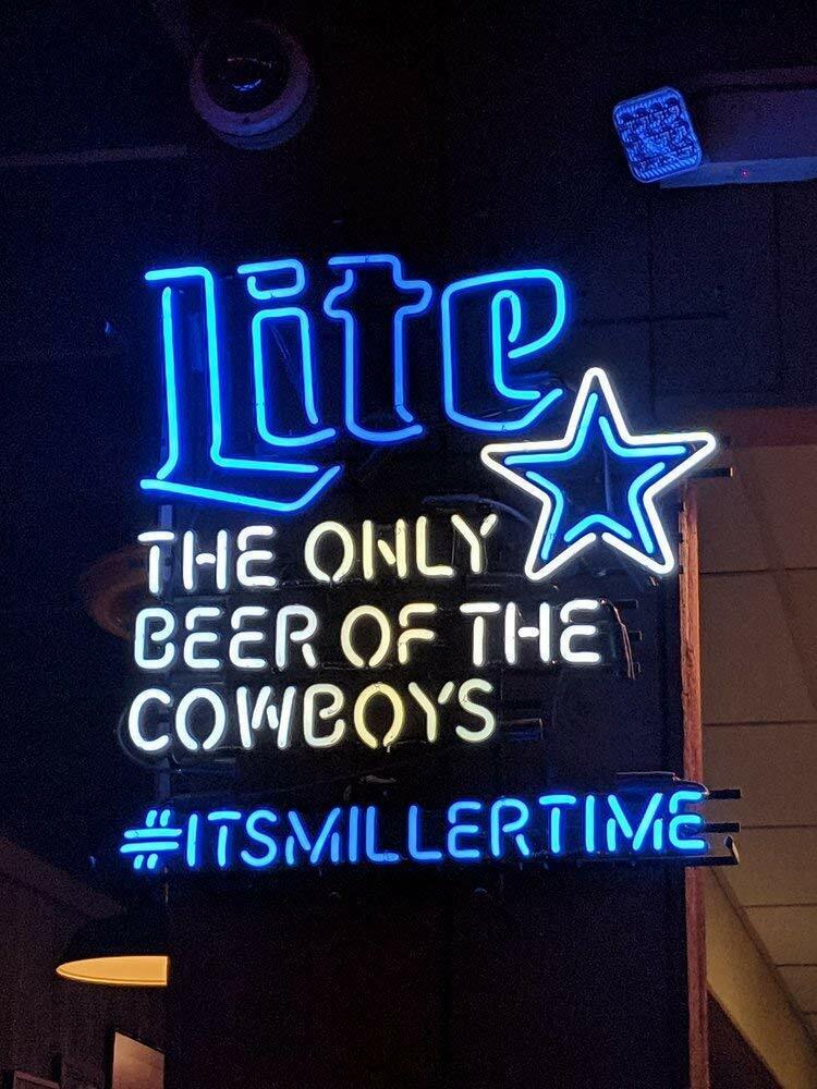Miller Lite Time Dallas Cowboys Neon Light Sign 24
