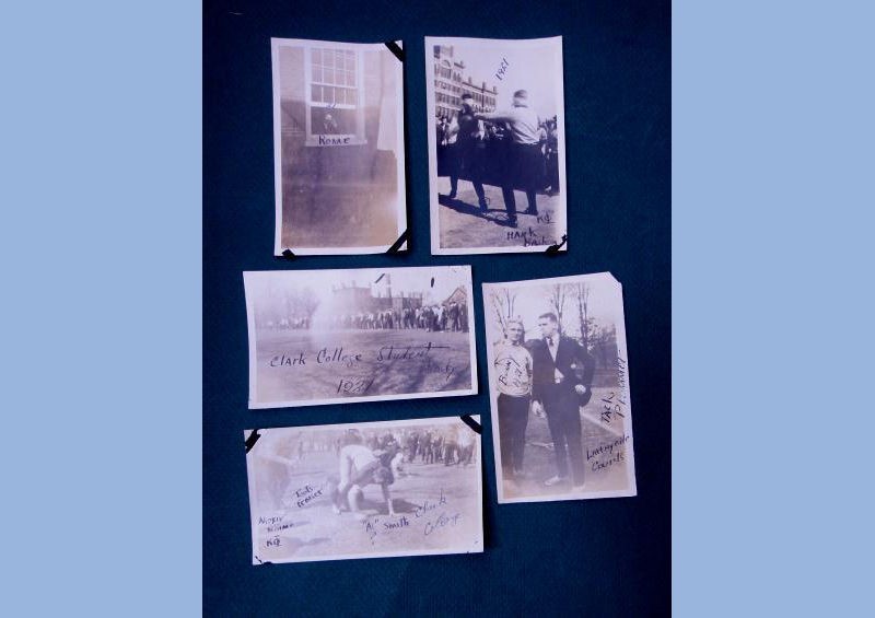 1921 LOT antique CLARK COLLEGE, WORCESTER MA orig ID\'d 5 PHOTOGRAPHS students