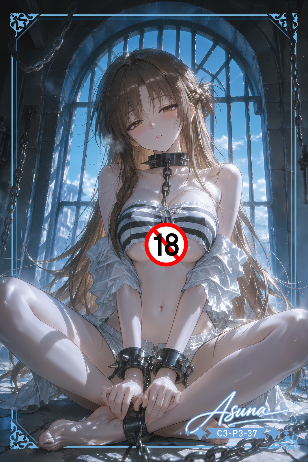 Asuna Waifu Card Anime Girl Fanart Card Oversized Board A5 With NFC Chip