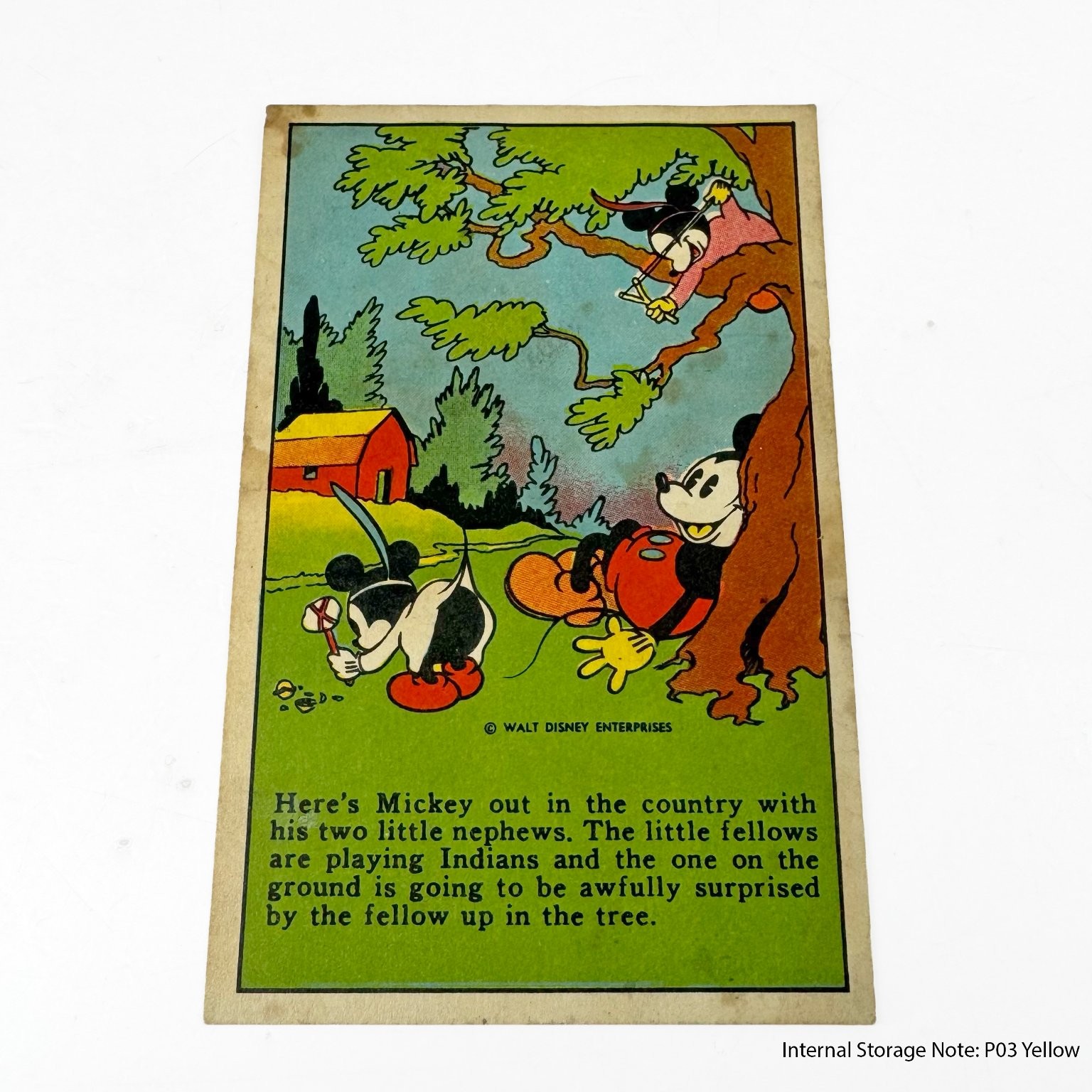 Vintage 1930s Bell Bread Disney Mickey Mouse Playing Indians Advertising Card