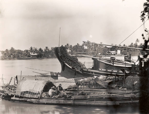 Bassein river Burma Myanmar 1900 OLD PHOTO Bassein river Burma Myanmar 1900 OLD PHOTO