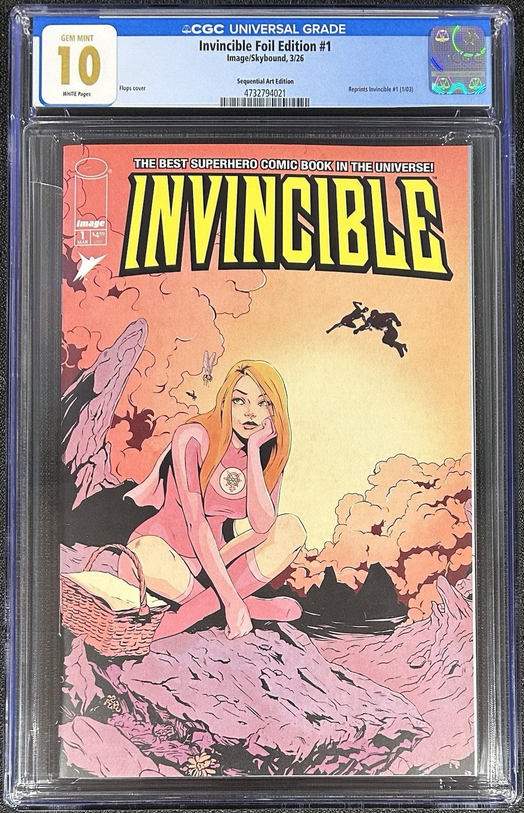 Invincible Foil Edition #1 Flops Variant CGC 10 GEM MINT Top Pop