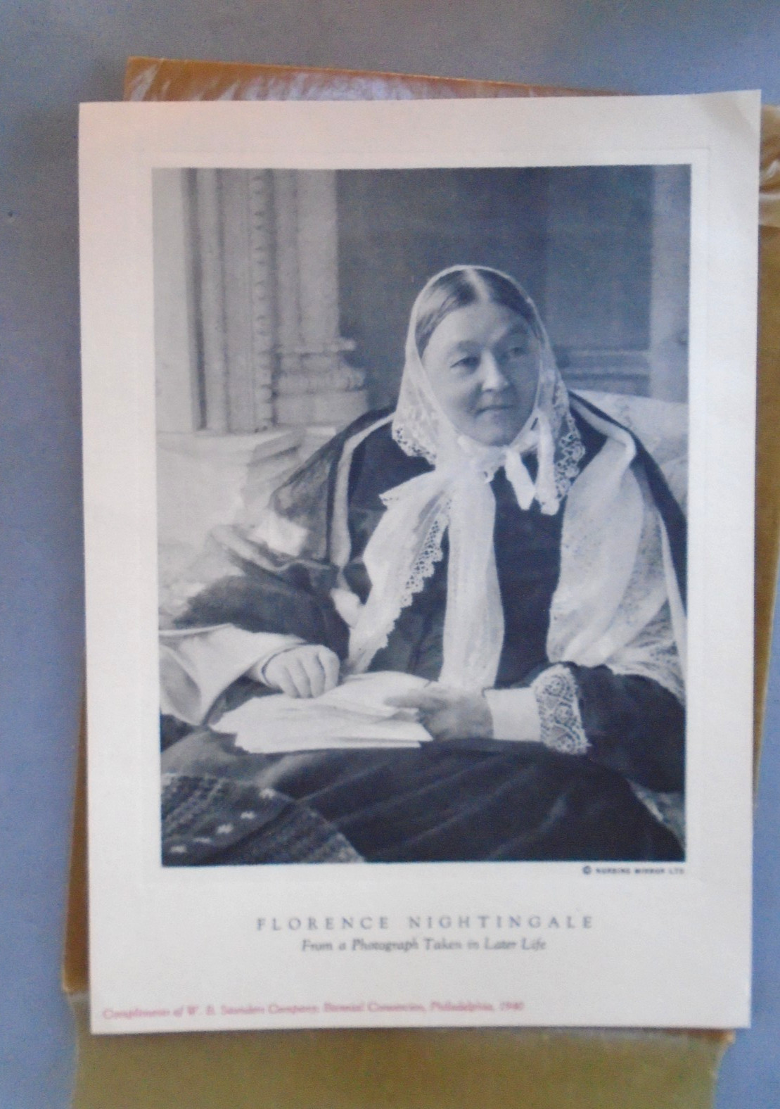 Florence Nightingale vintage 5 X 7 photo