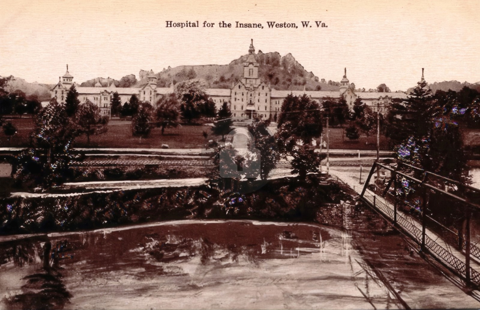 Weston WV State Hospital For Insane Asylum c1910 RPPC Photo Postcard COPY