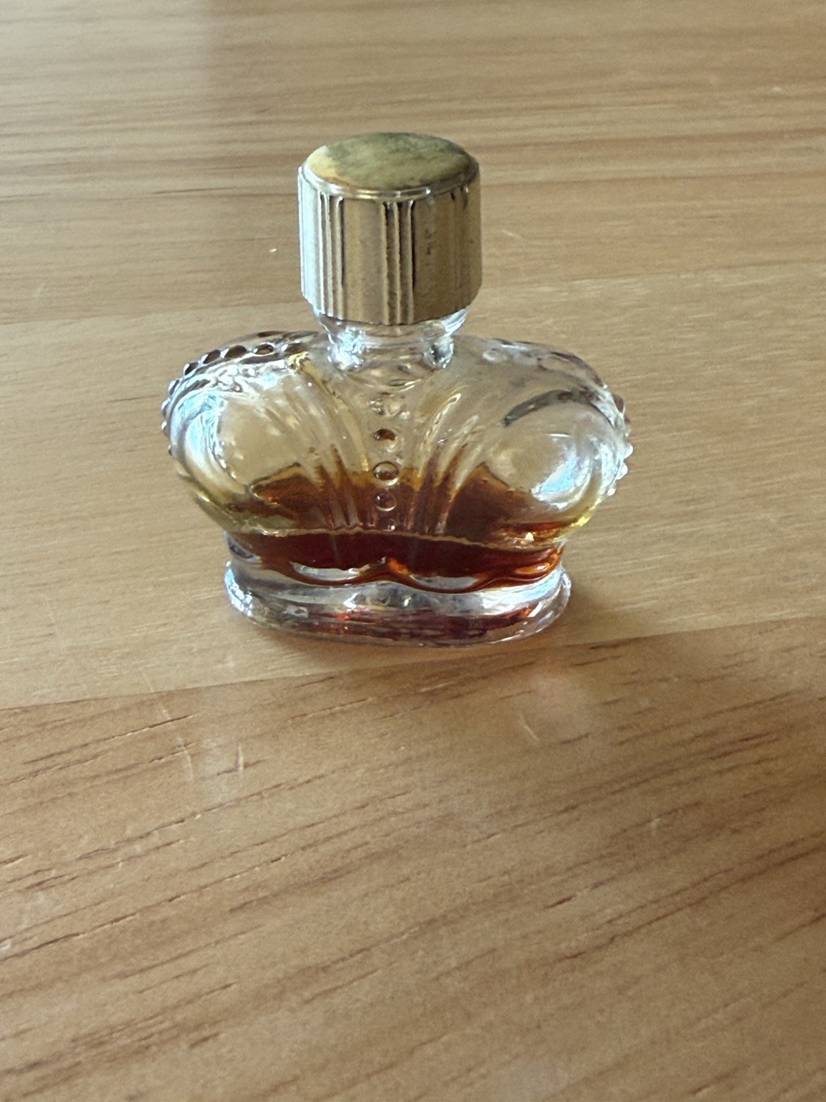 Vintage Prince Matchabelli Prophecy Glass Perfume Bottle Crown Collectible