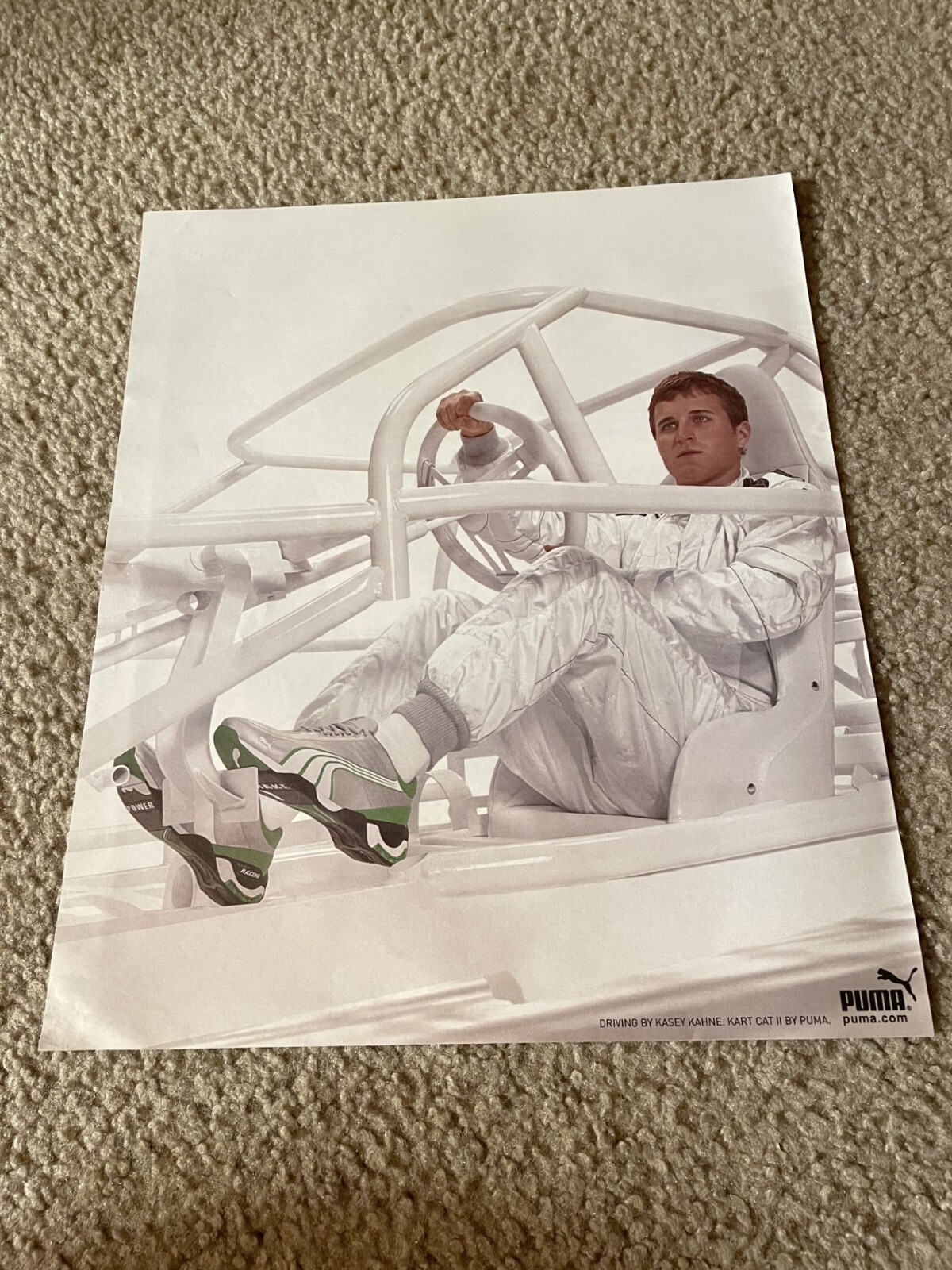 Vintage 2006 KASEY KAHNE PUMA KART CAT II 2 Shoes Poster Print Ad NASCAR INDY
