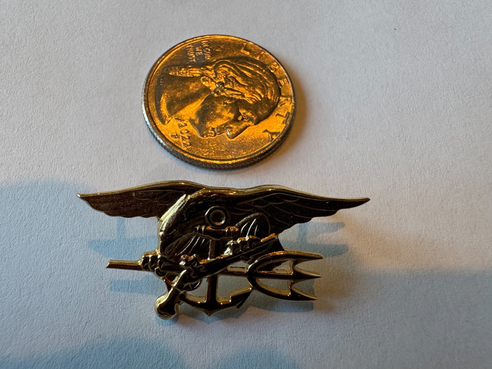 US Navy SEAL Trident Miniature Gold Insignia Pin Antaya A26N 2-Post