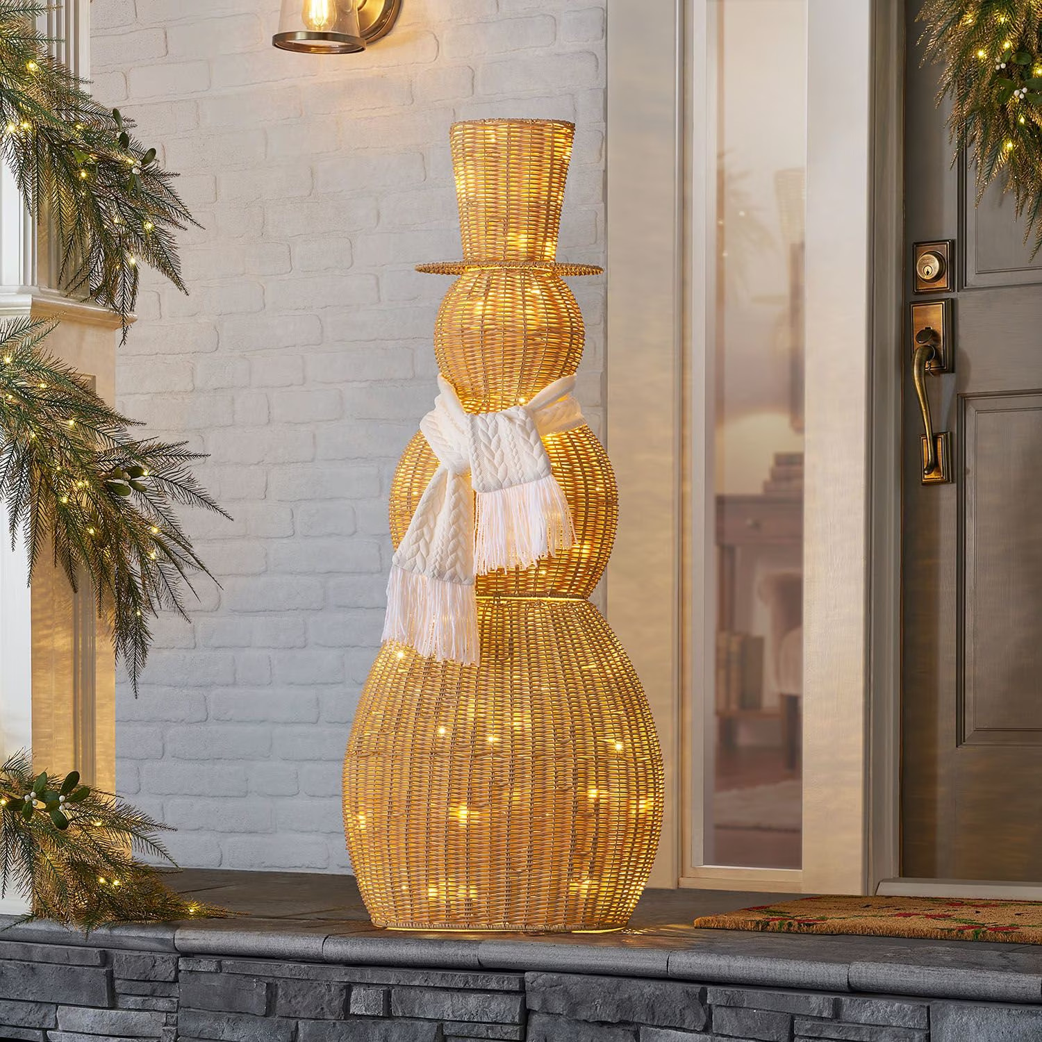 Member\'s Mark Pre-Lit Woven Snowman,For indoor and covered outdoor use