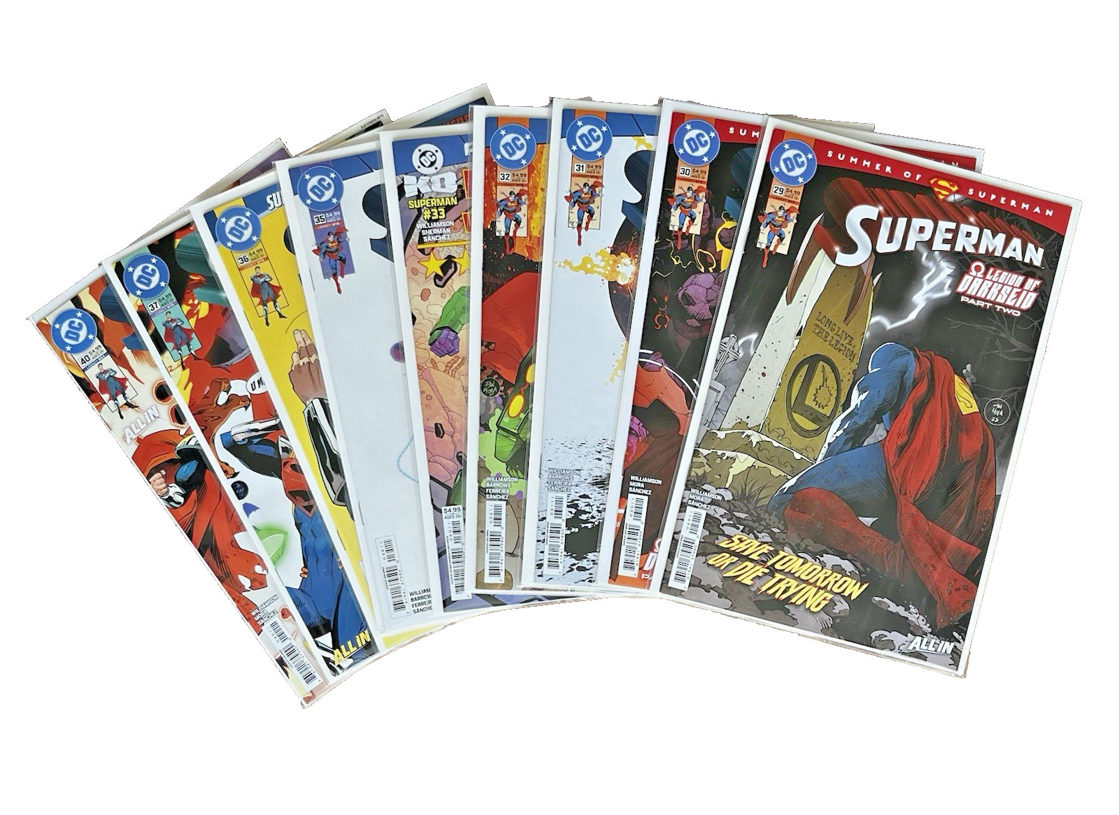 Superman # 29 30 31 32 33 35 36 37 40 NM 1st print DC Comics lot KO All In Mora