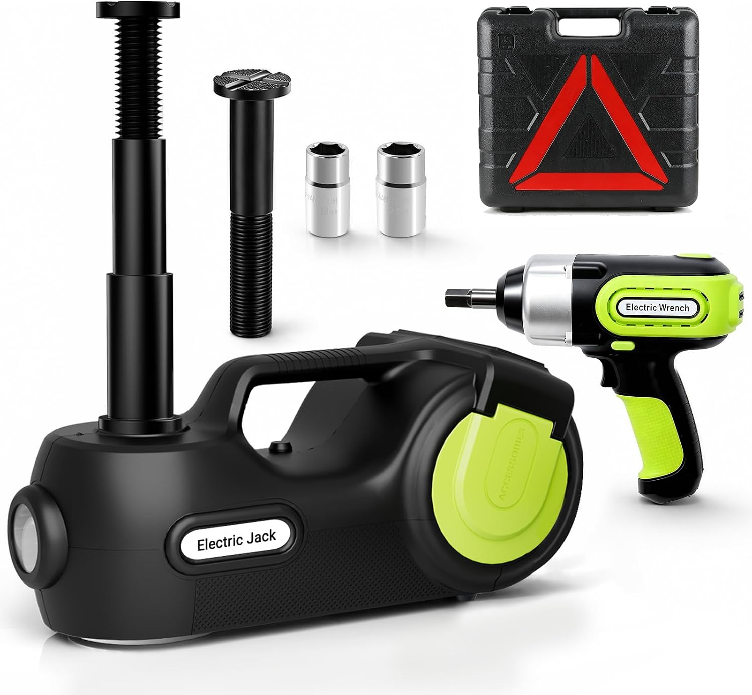 Electric Car Jack Kit 5Ton 12V Hydraulic (Lifting Range: 6.1-20.86 Inch) with Im