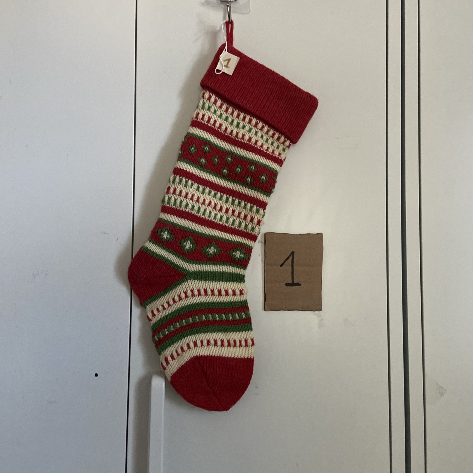 Christmas Mantel Stocking Hand-Knit Wool Colorful Crochet,Embroidered,Sequin