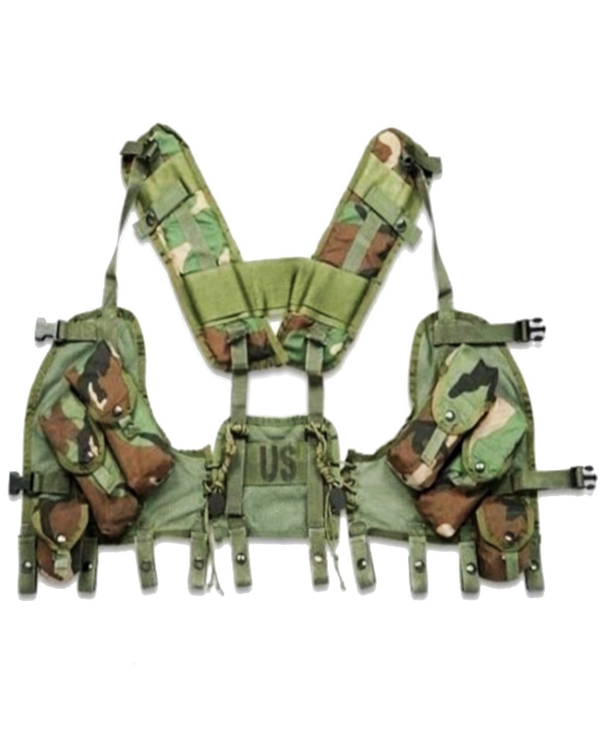 USGI Military Enhanced Tactical Load Bearing Vest Woodland 8415-01-296-8878