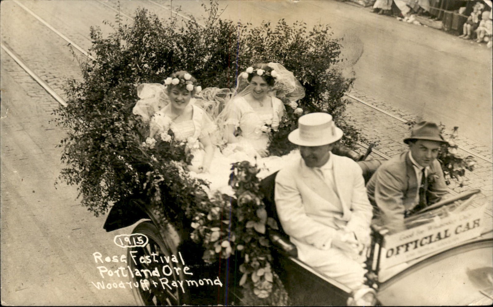 Portland OR Rose Festival Parade OFFICIAL CAR c1915 Real Photo Postcard bhn