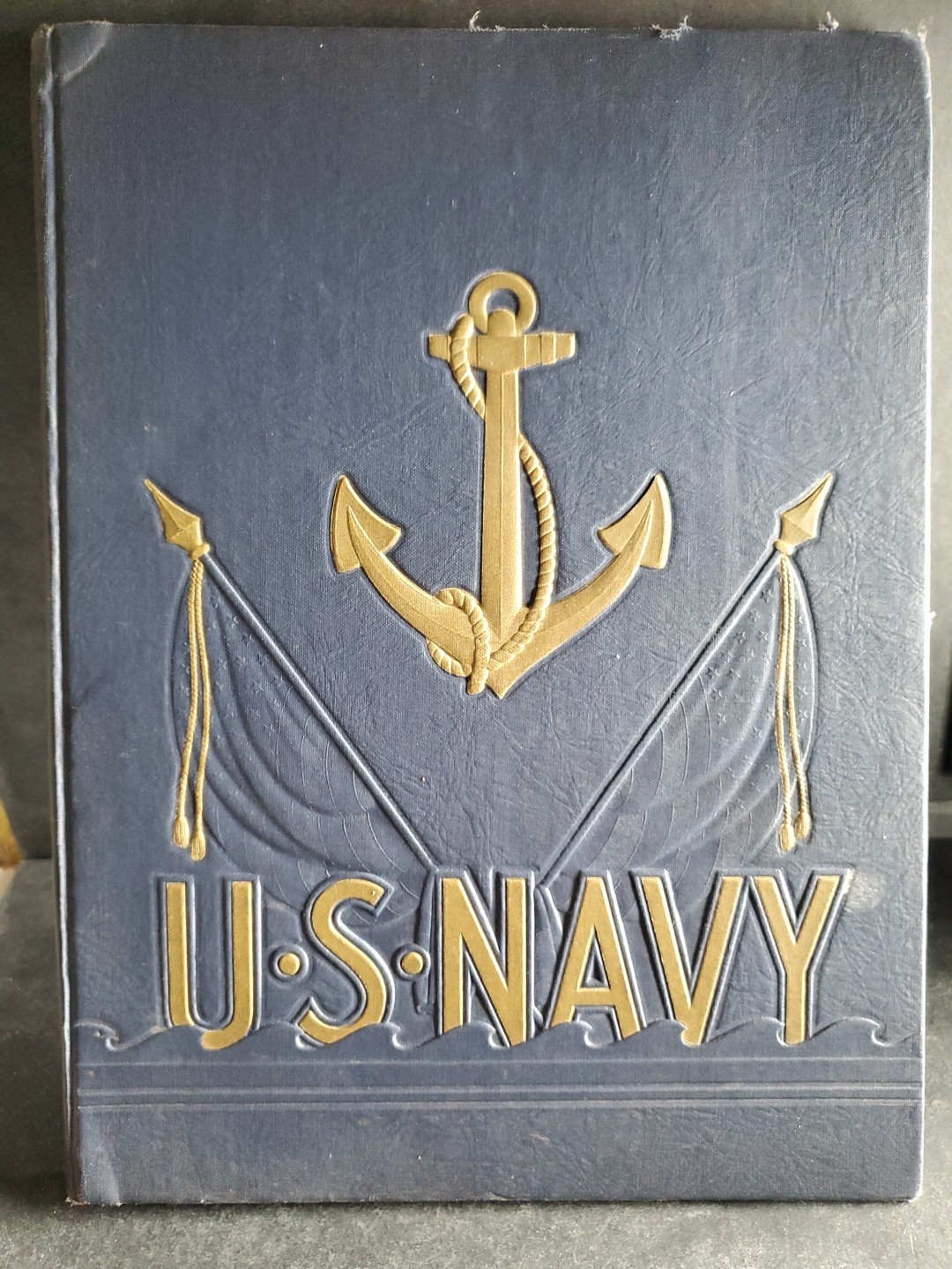 Vintage U.S. Navy Anchors Aweigh Hardcover Photo Book USS Mullany DD-528