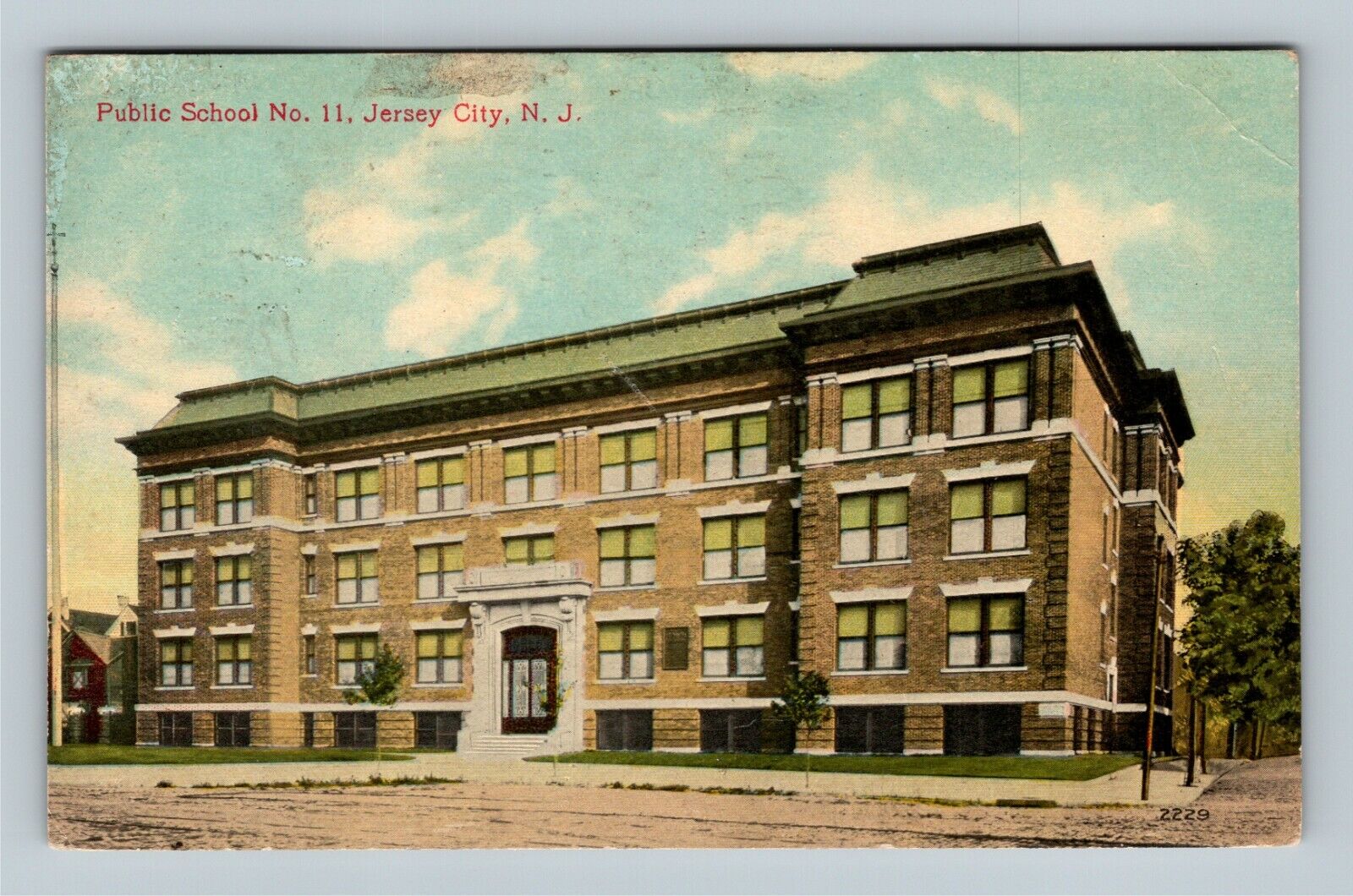 Jersey City NJ, Public School Number 11, New Jersey c1912 Vintage Postcard