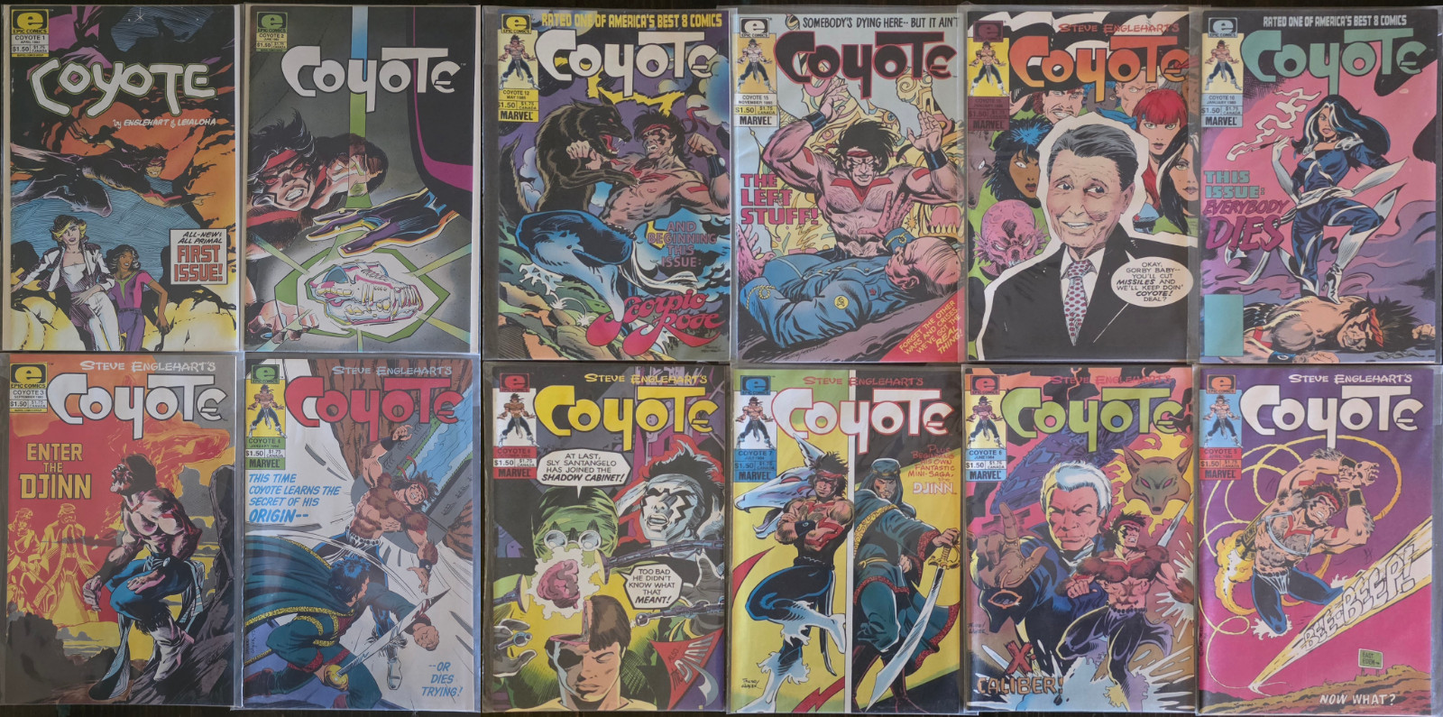 Coyote Lot of 12 Epic Comics Steve Englehart 1 2 3 4 5 6 7 8 10 12 15 16