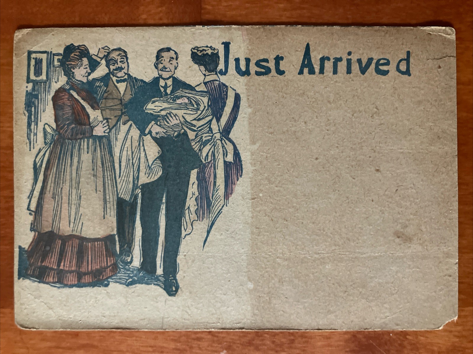 Just Arrived New Born Baby Antique Postcard RA