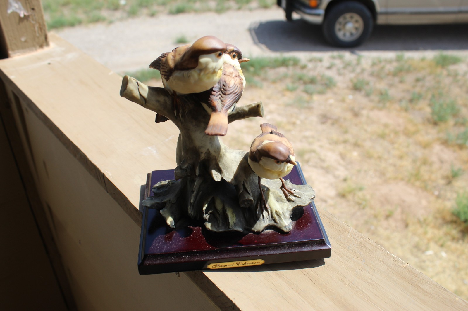 Vintage Resin Bird Sculpture Made in China Fineart Collection