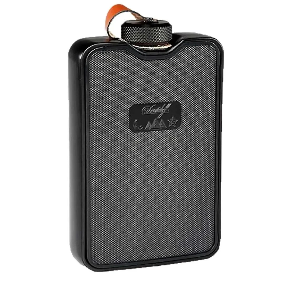 Davidoff Black Textured Hip Flask & Cigar Case with Box Davidoff Black Textured Hip Flask & Cigar Case with Box