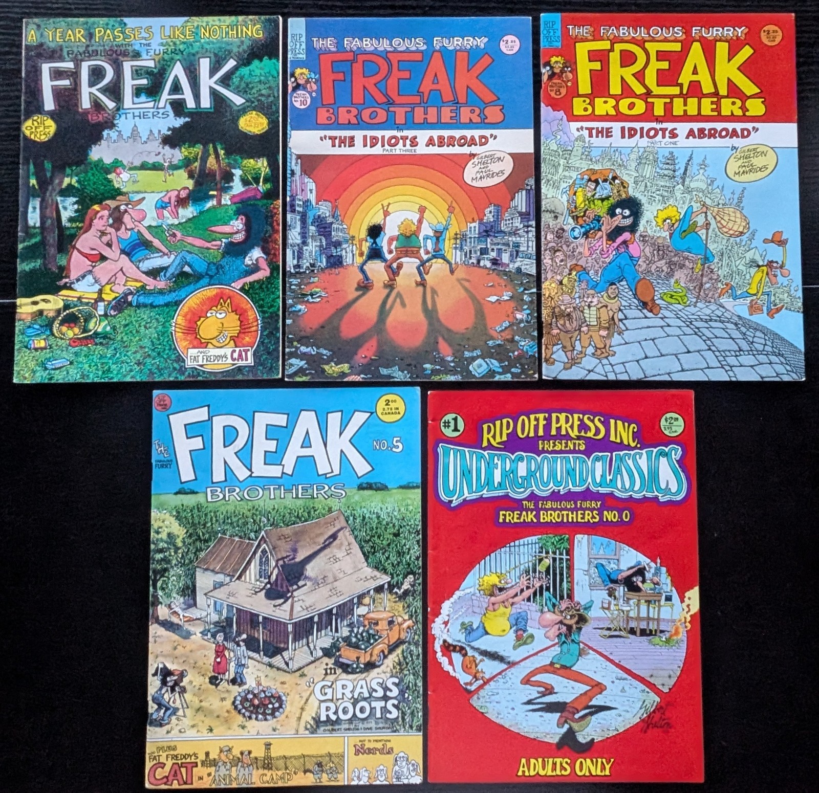 Fabulous Furry Freak Brothers Lot 5 Gilbert Shelton Rip Off Press