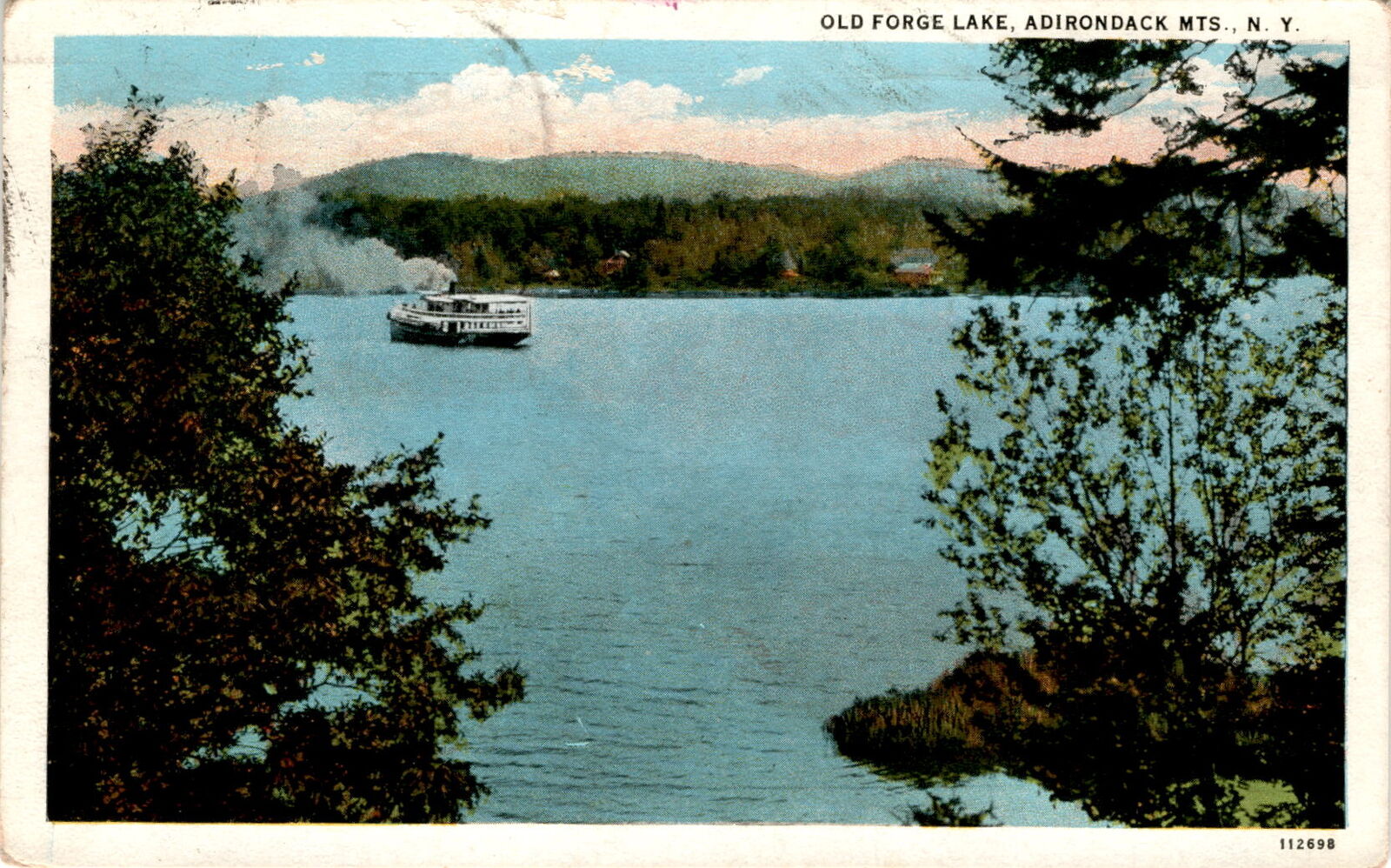 Old Forge Lake, Adirondack Mountains, New York, WM. JUBB CO.,  Postcard