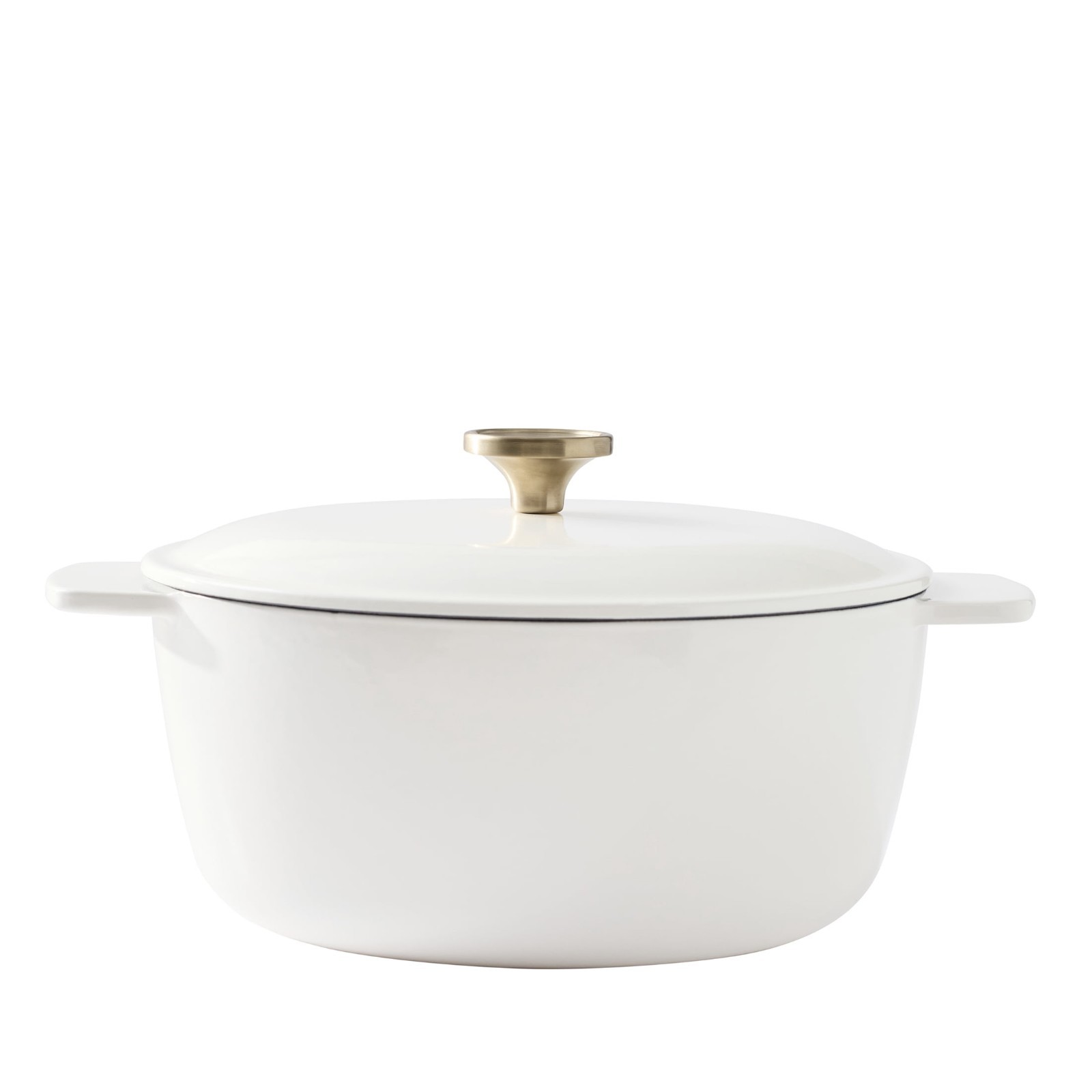 Better Homes & Gardens 5 Qt Cast-Iron Dutch Oven with Lid, Cream Enamel, Easy Ma