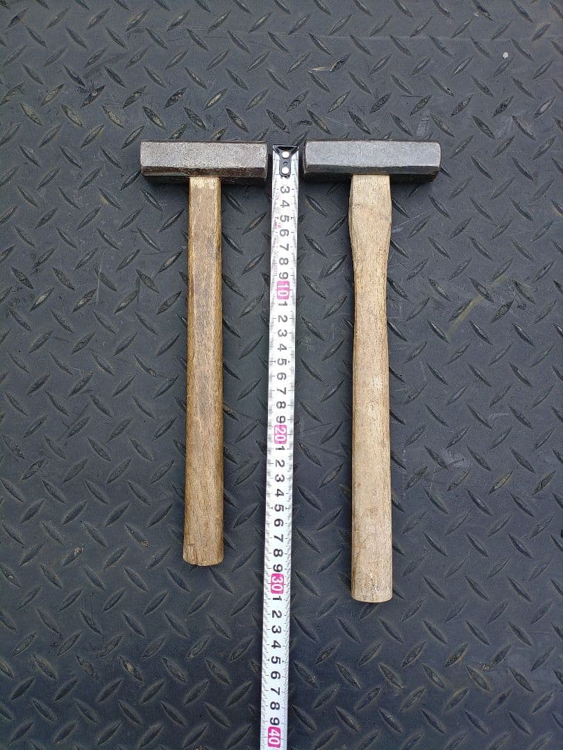 Japanese Genno Hammer Set of 2 Wooden Handle Carpenter Tools Kanazuchi Pre-owned