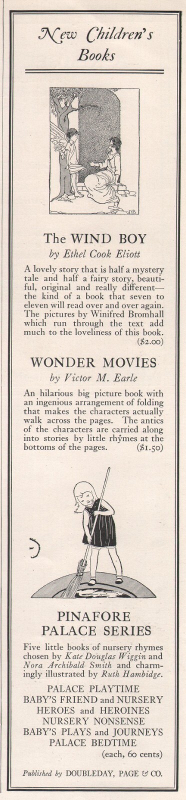 1924 Vintage DOUBLEDAY PAGE & CO Publishing New Children's Books Promo Print Ad