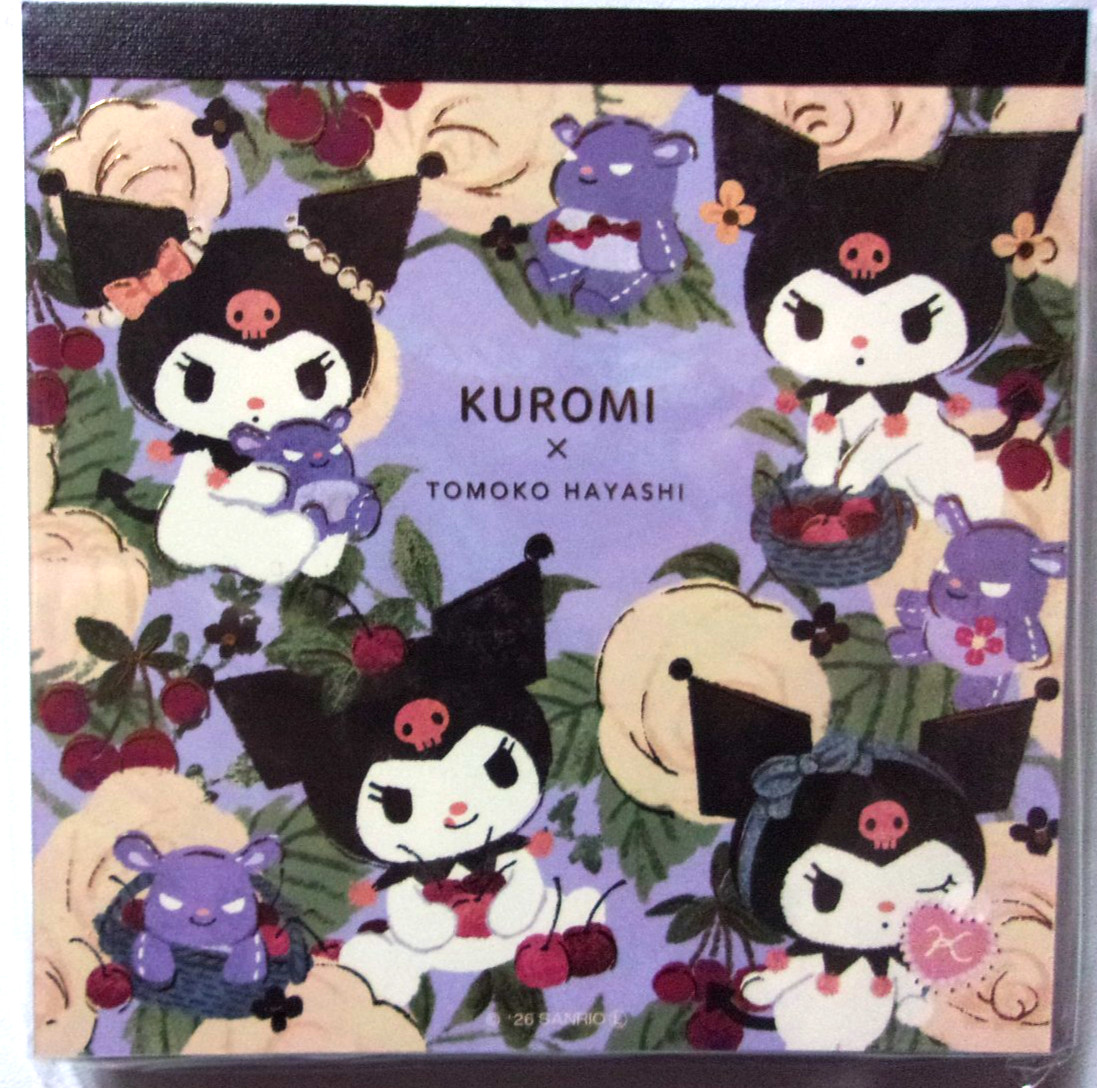 Clothes Pin Sanrio Kuromi x TOMOKO HAYASHI Square Memo Pad Made in Japan 2026