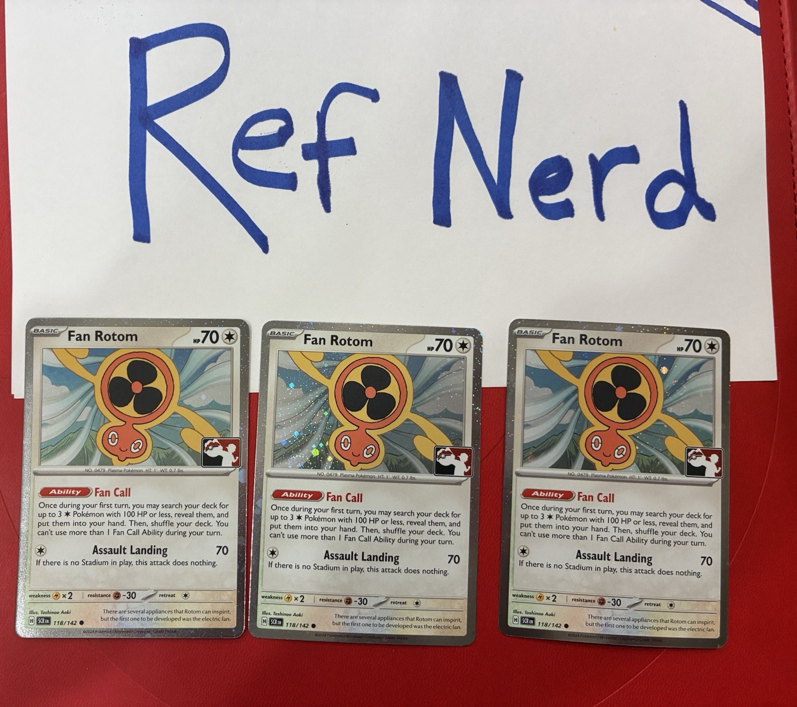 Pokémon TCG Lot x 3 Fan Rotom Cosmo Holo Play  Pokemon Stamped