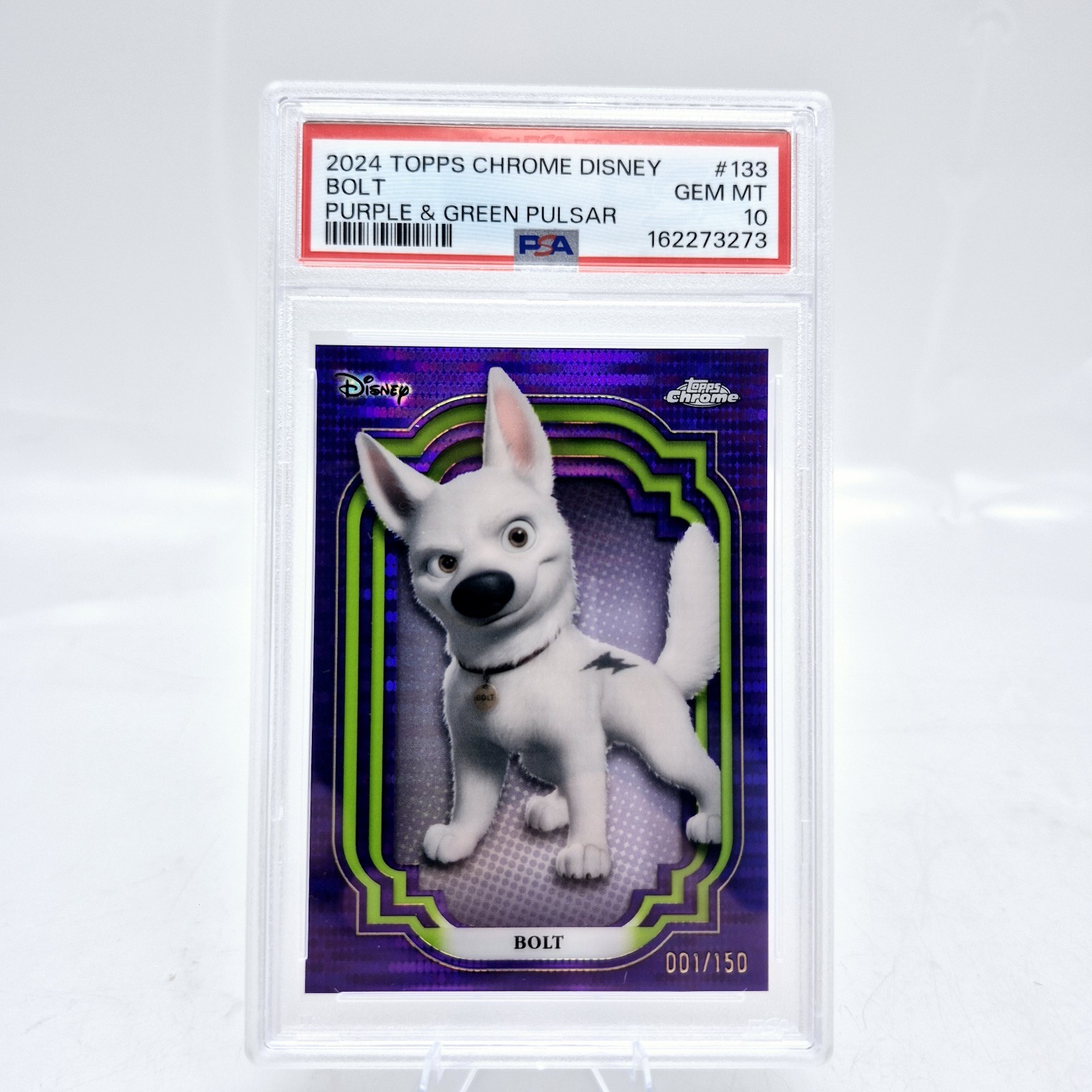 2024 Disney Topps Chrome Bolt #133 PSA 10 Purple Green Pulsar 1 /150 Alpha
