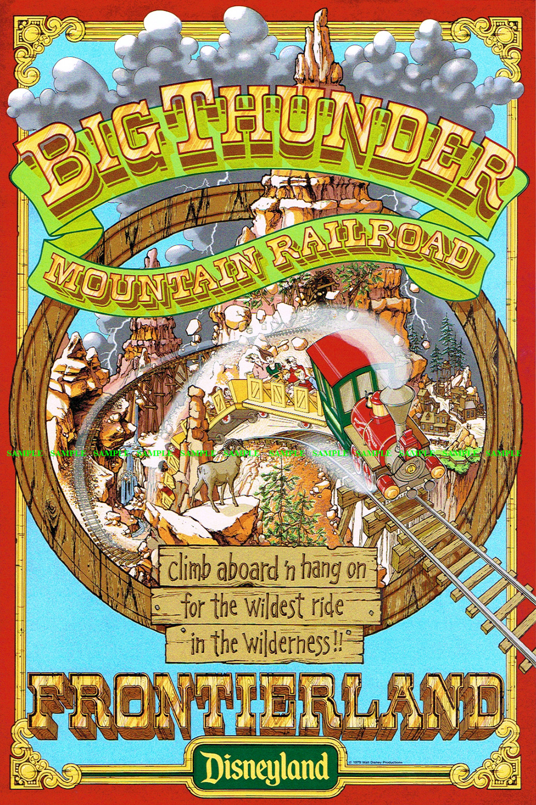 1979 Big Thunder Mountain Railroad Poster 11x17 Disneyland Frontierland