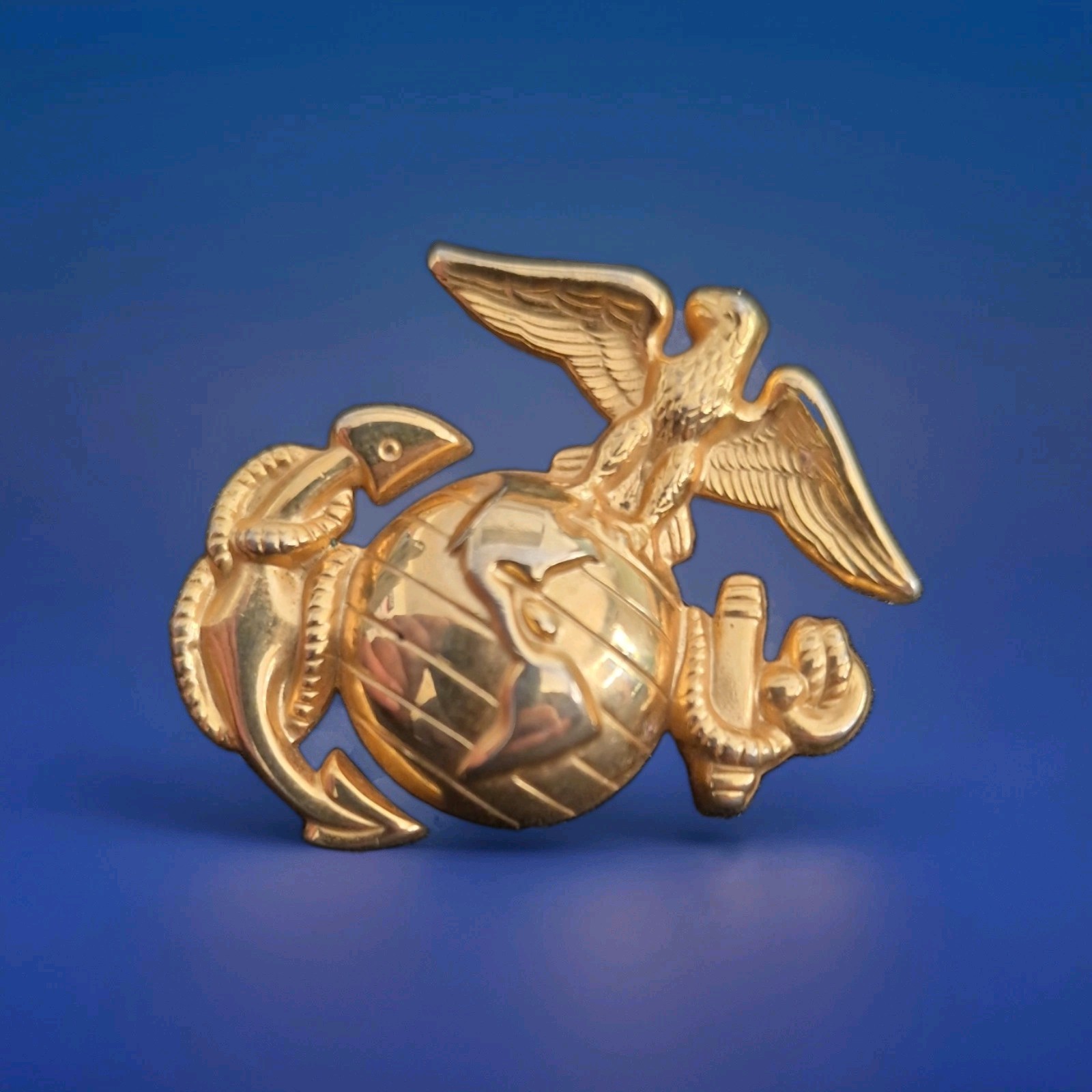 Vintage USMC Eagle Globe & Anchor Brass Cover Emblem * Marines