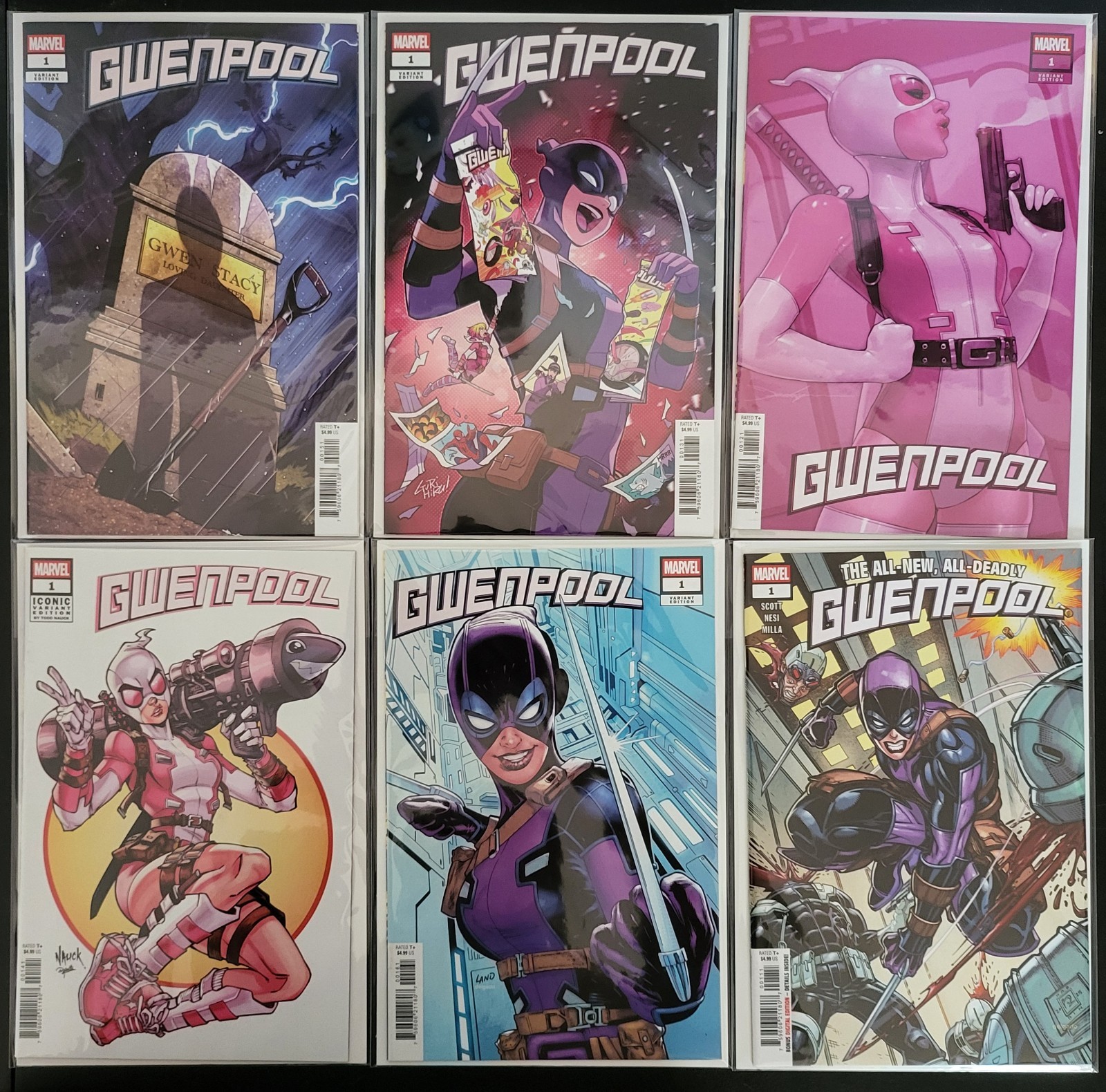 Gwenpool #1, 1st Print, Lot of 6 Standard Covers, NM/Better , 1st Gwenpool #1, 1st Print, Lot of 6 Standard Covers, NM/Better , 1st
