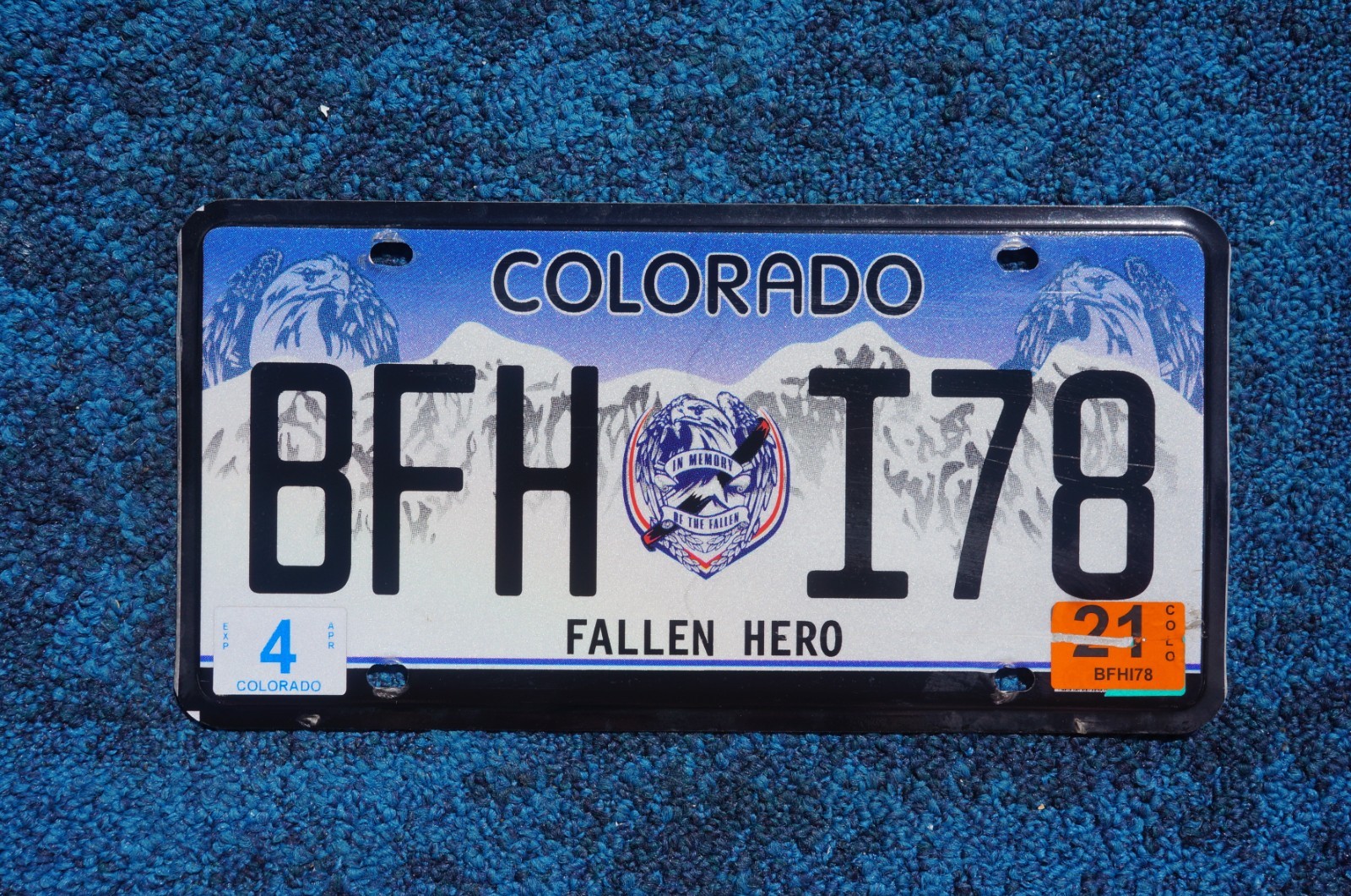 2021 Colorado FALLEN HERO License Plate