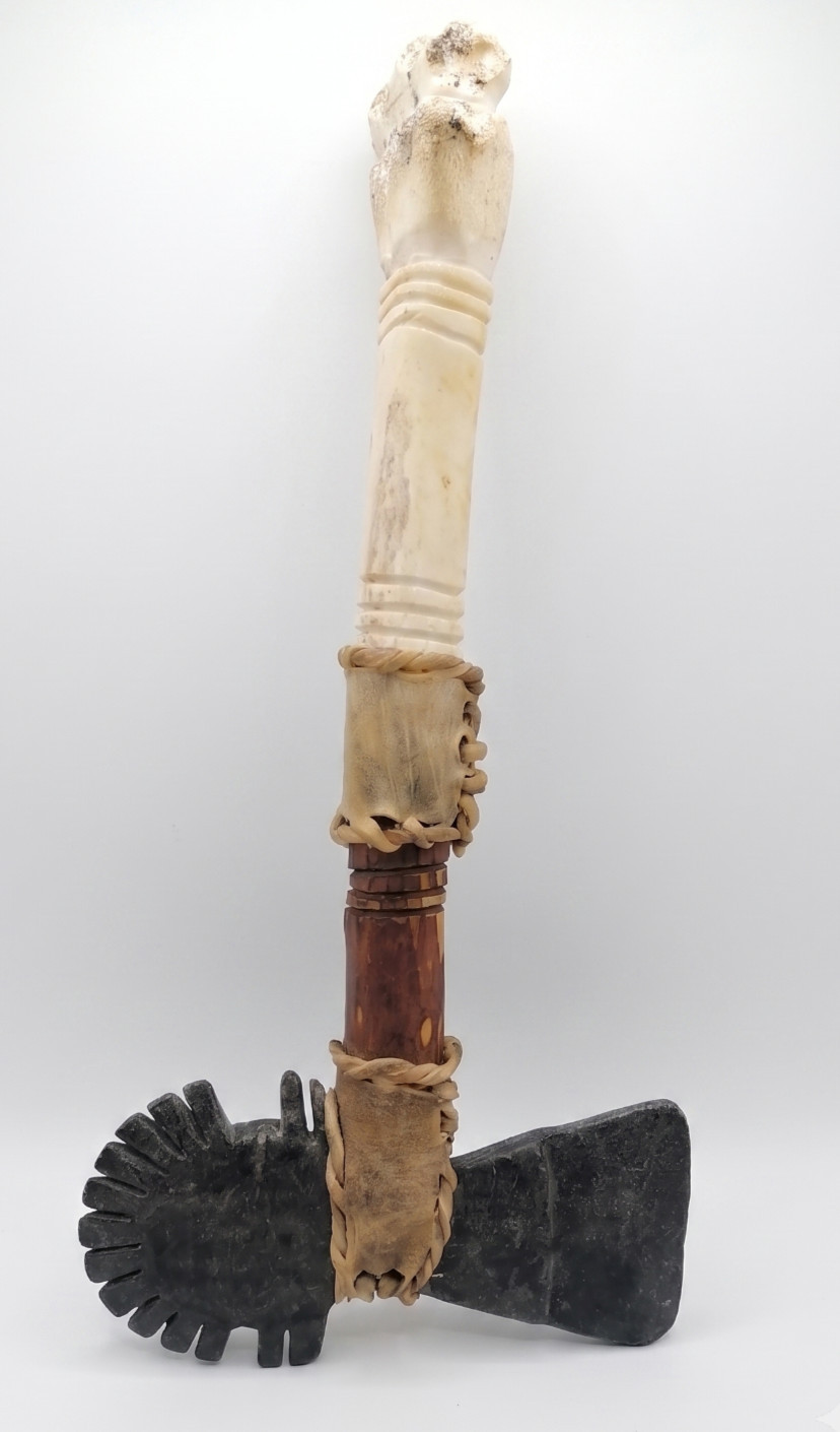 Inca Ceremonial Mace, Dual Axe, Carved Stone