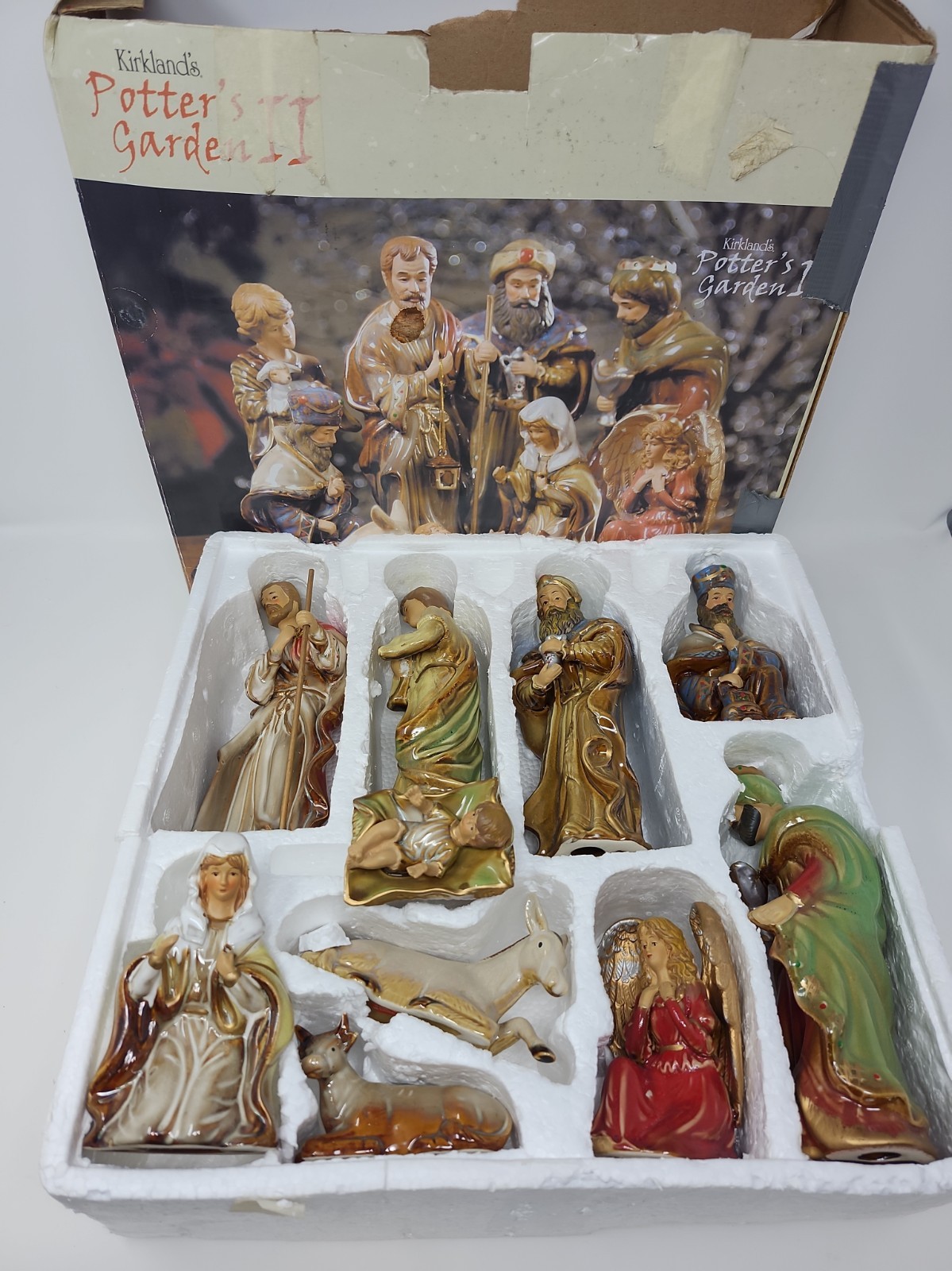 KIRKLAND\'S POTTER\'S GARDEN II CHRISTMAS 10 PIECE NATIVITY SCENE SET 