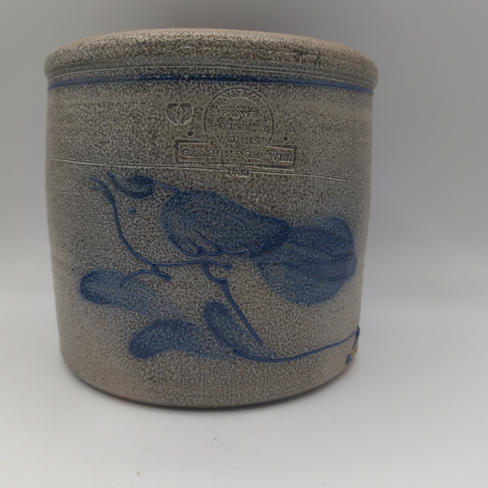 Vintage Rowe Pottery Works Salt Glazed Crock 5.5