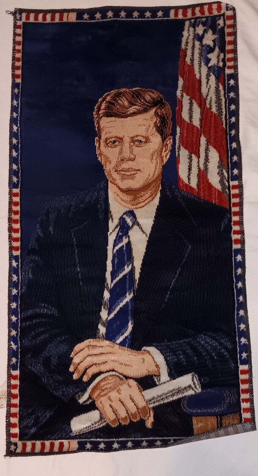 Vintage John F. Kennedy JFK Wall Tapestry Art Rug 38\