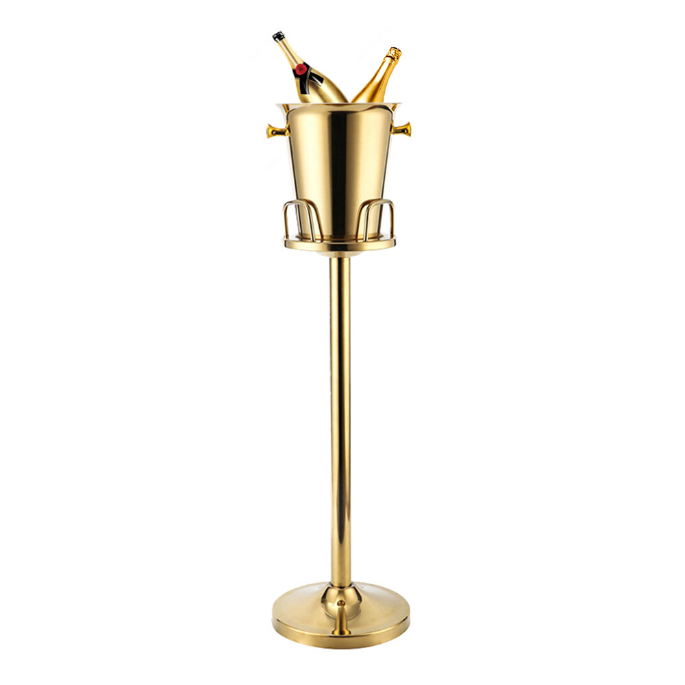 Floor Standing Gold Champagne Ice Bucket Stainless Steel Wine Cooler