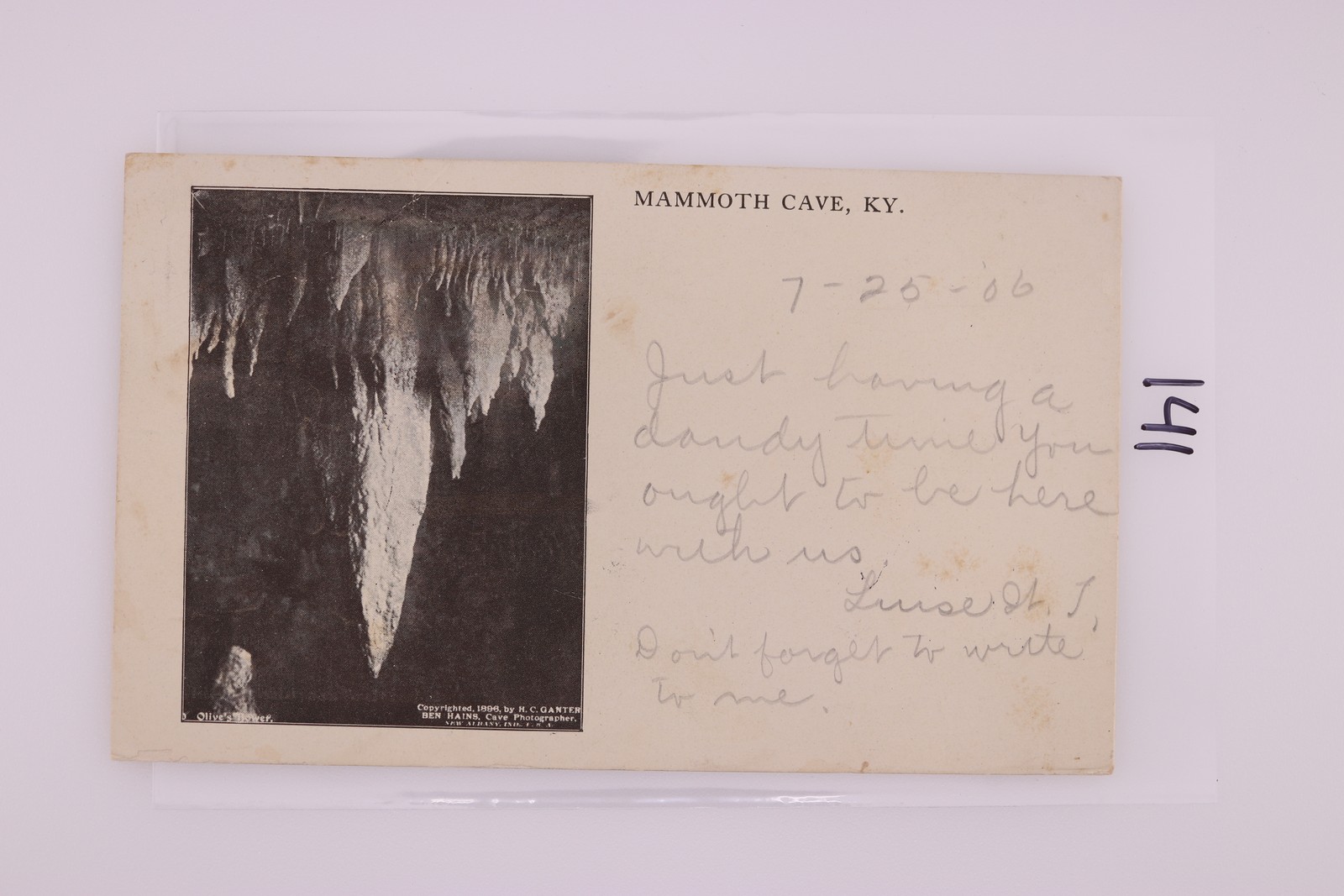 Mammoth Cave KY Stalactites RPPC 1906 R.C. Ganter