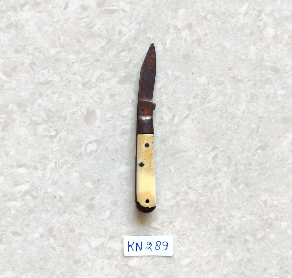 1950s Vintage Handmade Steel Foldable Blade Bone Handle Knife Rustic Props KN289 1950s Vintage Handmade Steel Foldable Blade Bone Handle Knife Rustic Props KN289