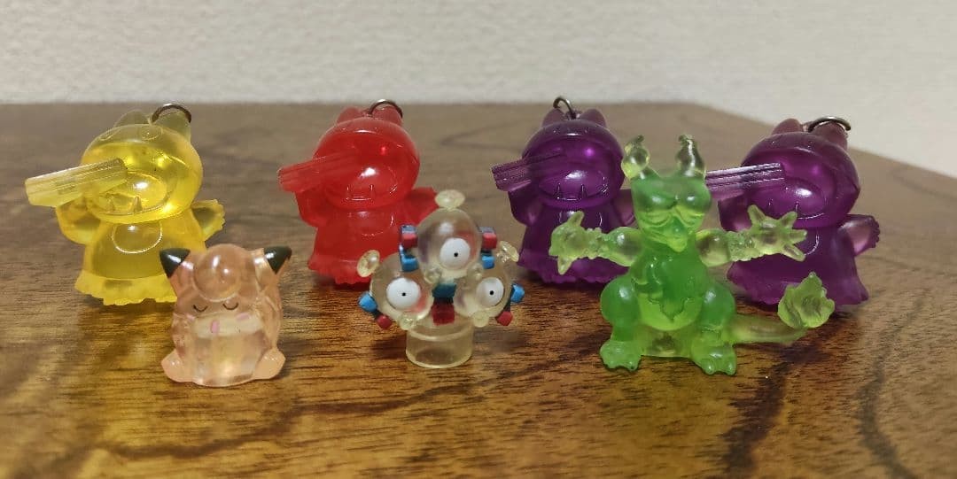 Pokemon Gombe Clear Keychain Set Pippi Boober  Coil 2004 Movie Gift