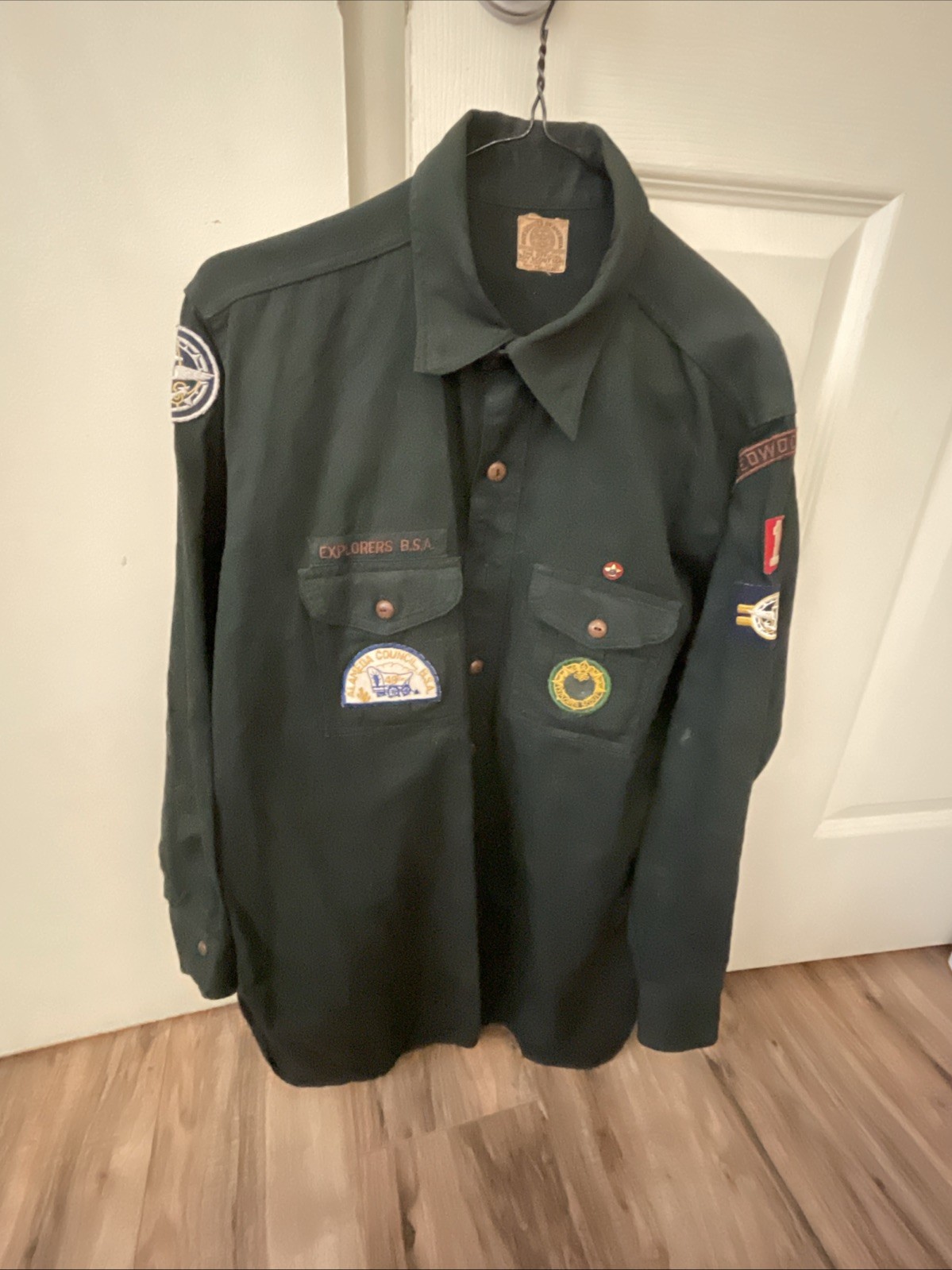 Vintage 1950s BSA Explorer Uniform Shirt  Patches Pin San Mateo Alameda Lot