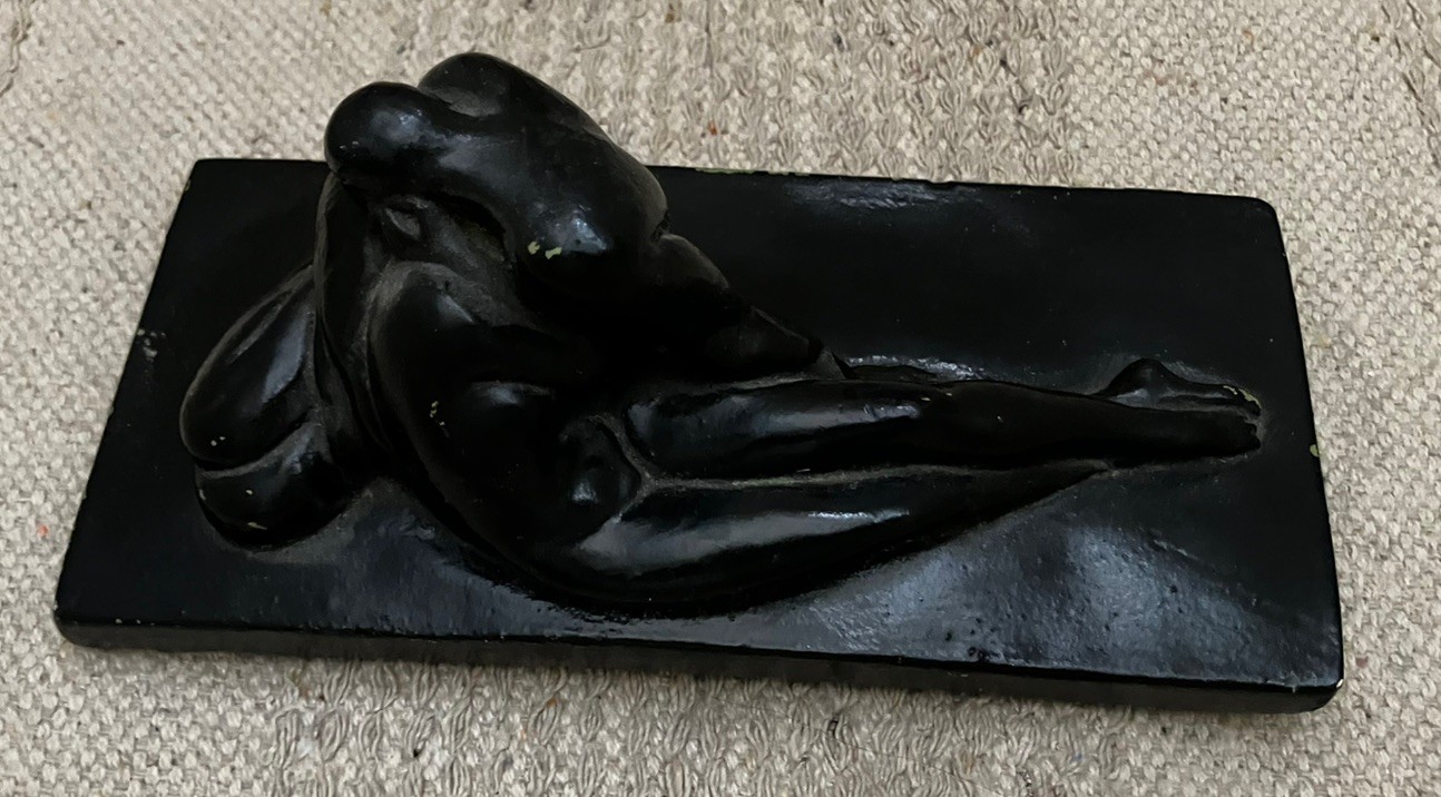 Vintage Modernist Figurative Sculpture MCM Cubist Erotica Solvang De Welles Nude